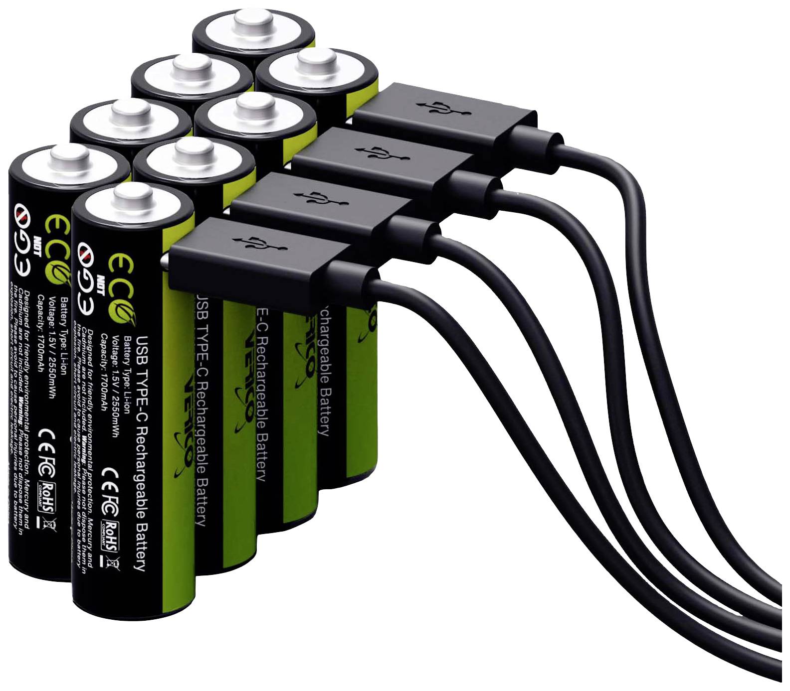 Verico LoopEnergy USB-C USB-C® Akku Li-Ion 1700 mAh 1.5 V 8 St.
