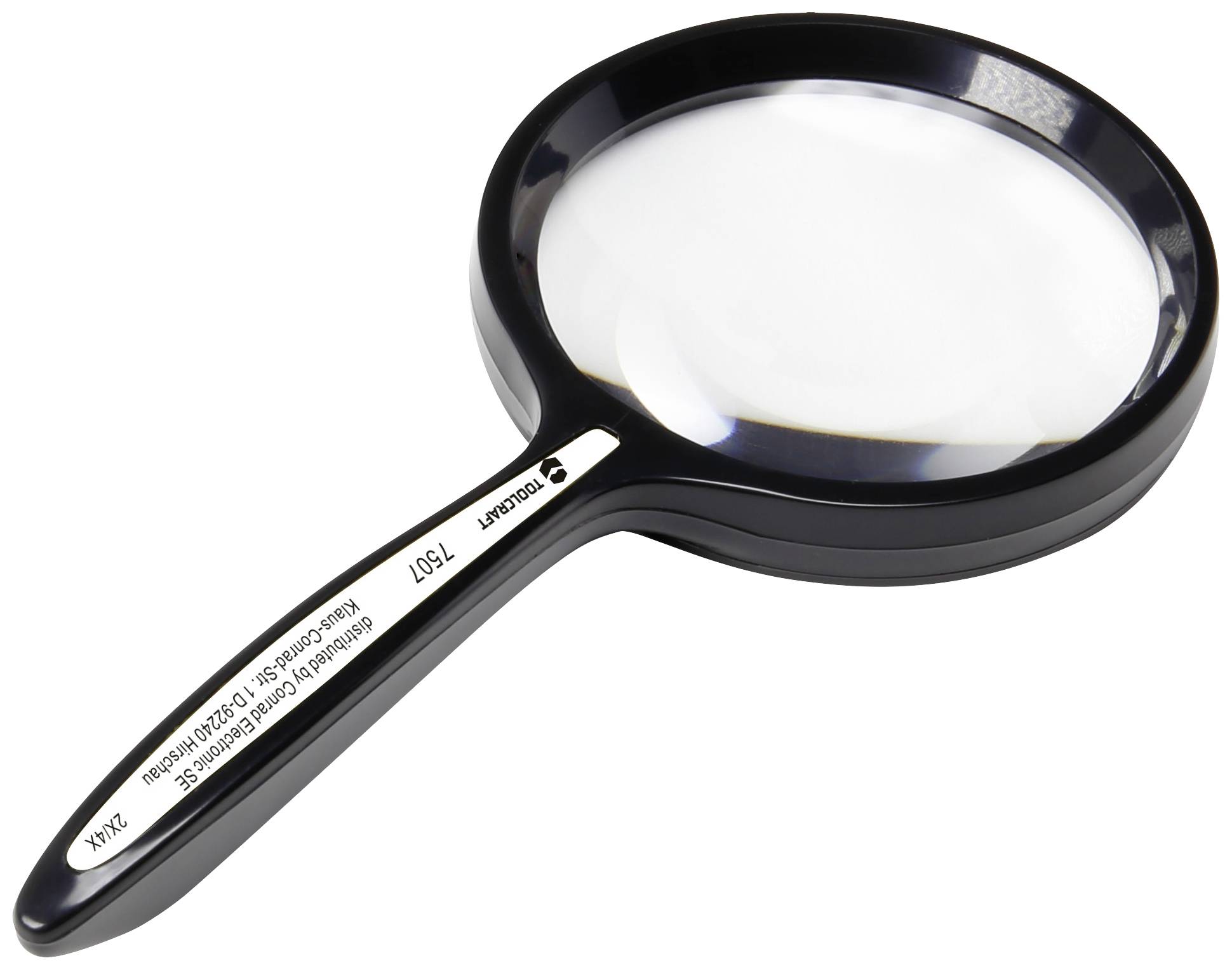 TOOLCRAFT TO-8976468 Handlupe Vergrößerungsfaktor: 2 x, 4 x Linsengröße: (Ø) 76mm Schwarz