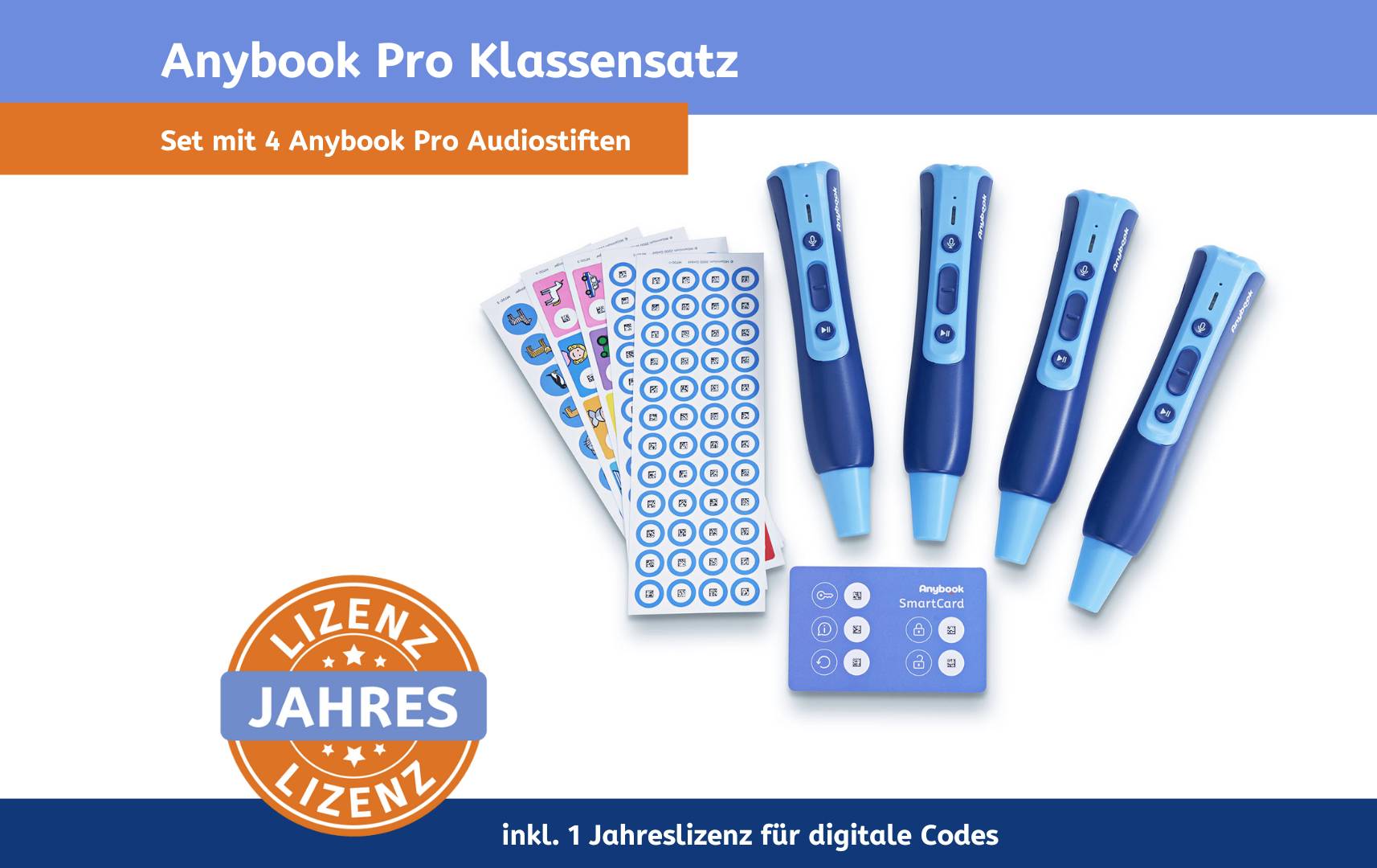 Anybook Audio-digitaler Vorlesestift Pro Klassensatz Deutsch 4St.