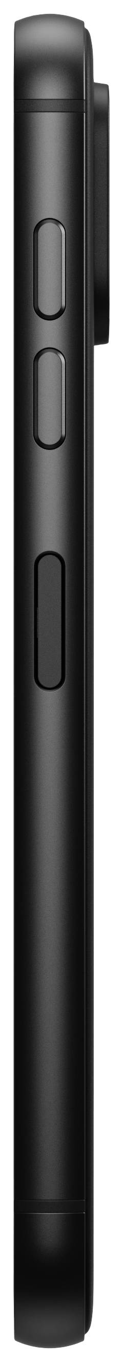 Schwarzes Smartphone seitlich, zeigt drei seitliche Knöpfe.