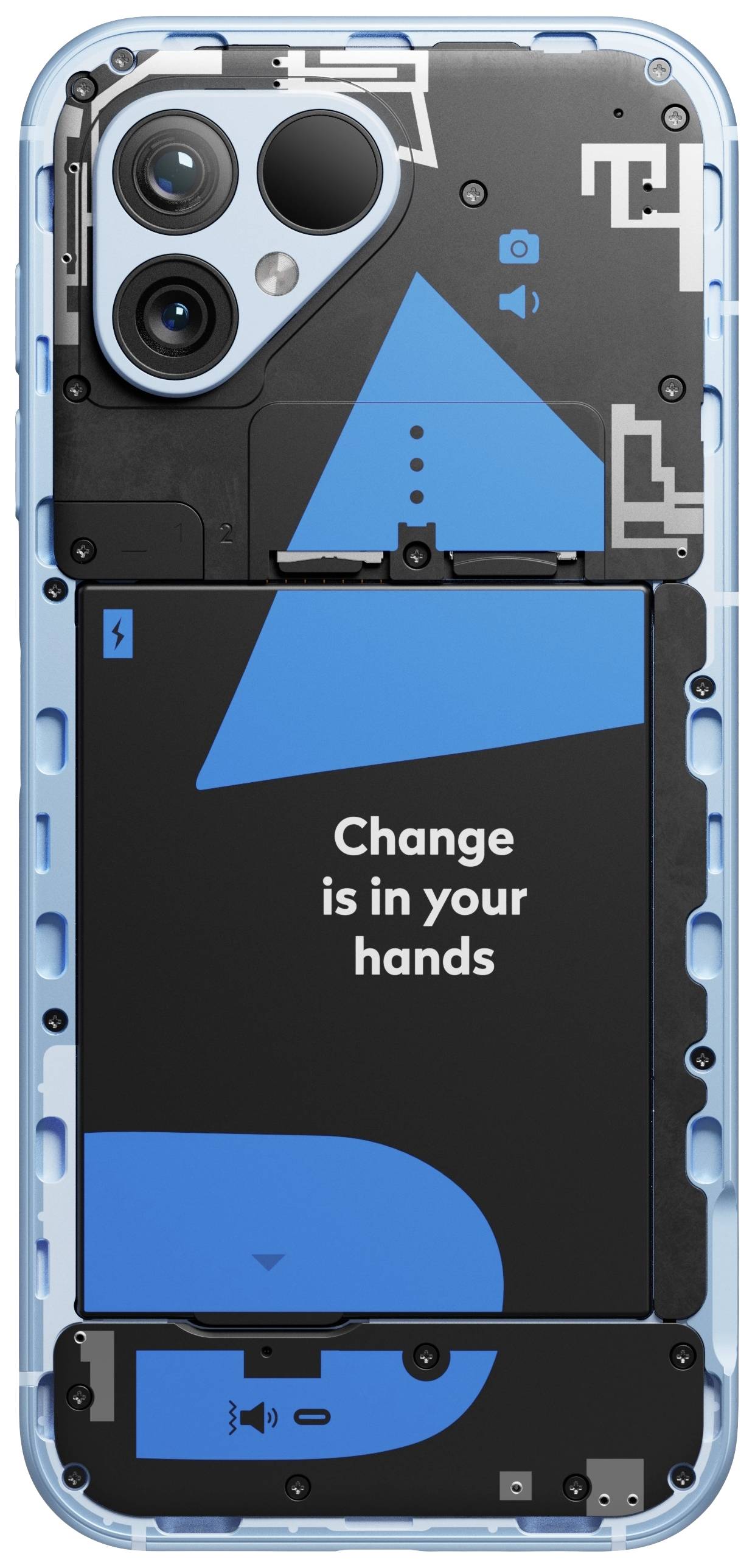 Fairphone 5 256 GB 16.4 cm (6.46 Zoll) Himmelblau Android™ 13 Dual-SIM Smartphone