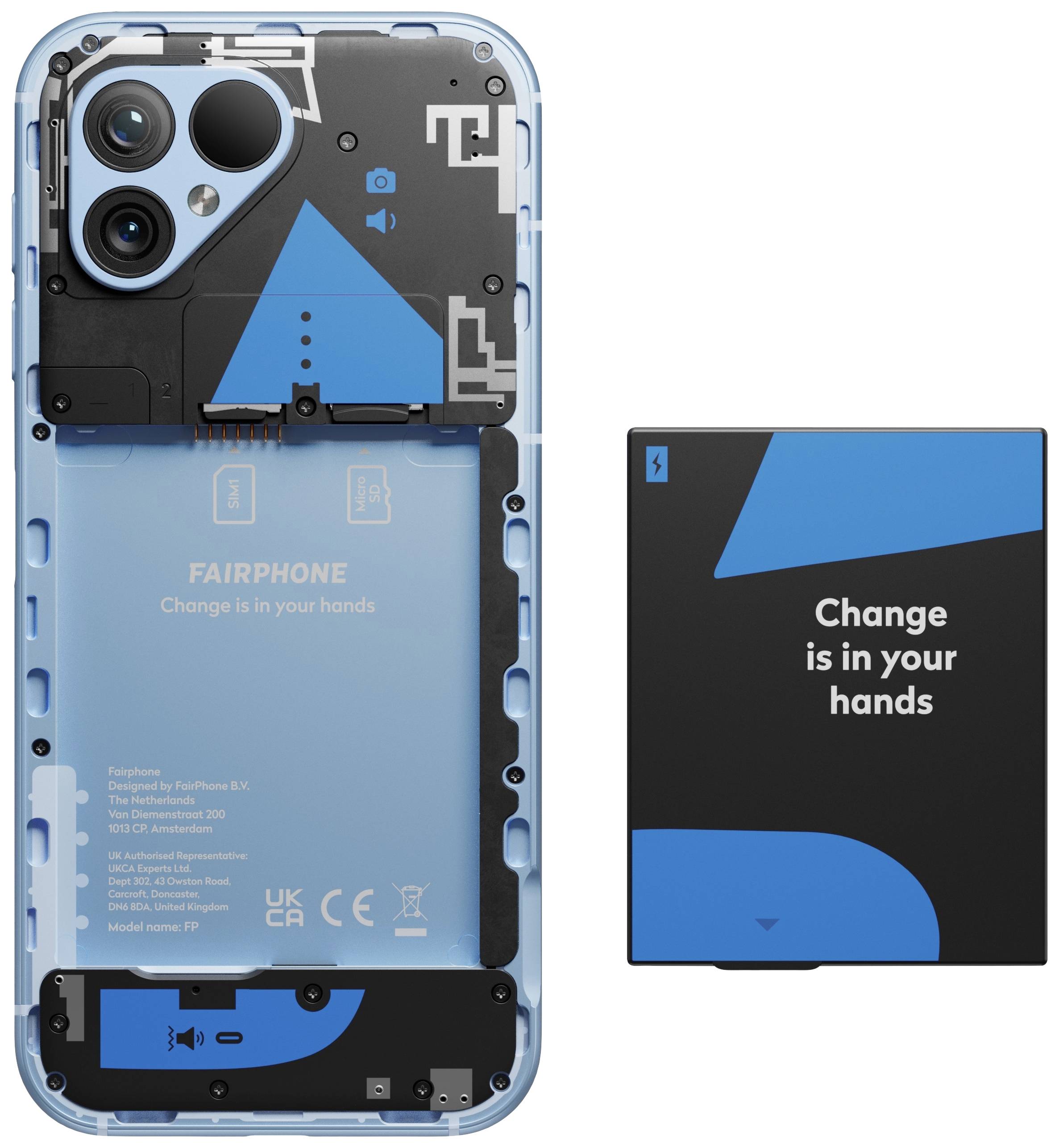 Fairphone 5 256 GB 16.4 cm (6.46 Zoll) Himmelblau Android™ 13 Dual-SIM Smartphone