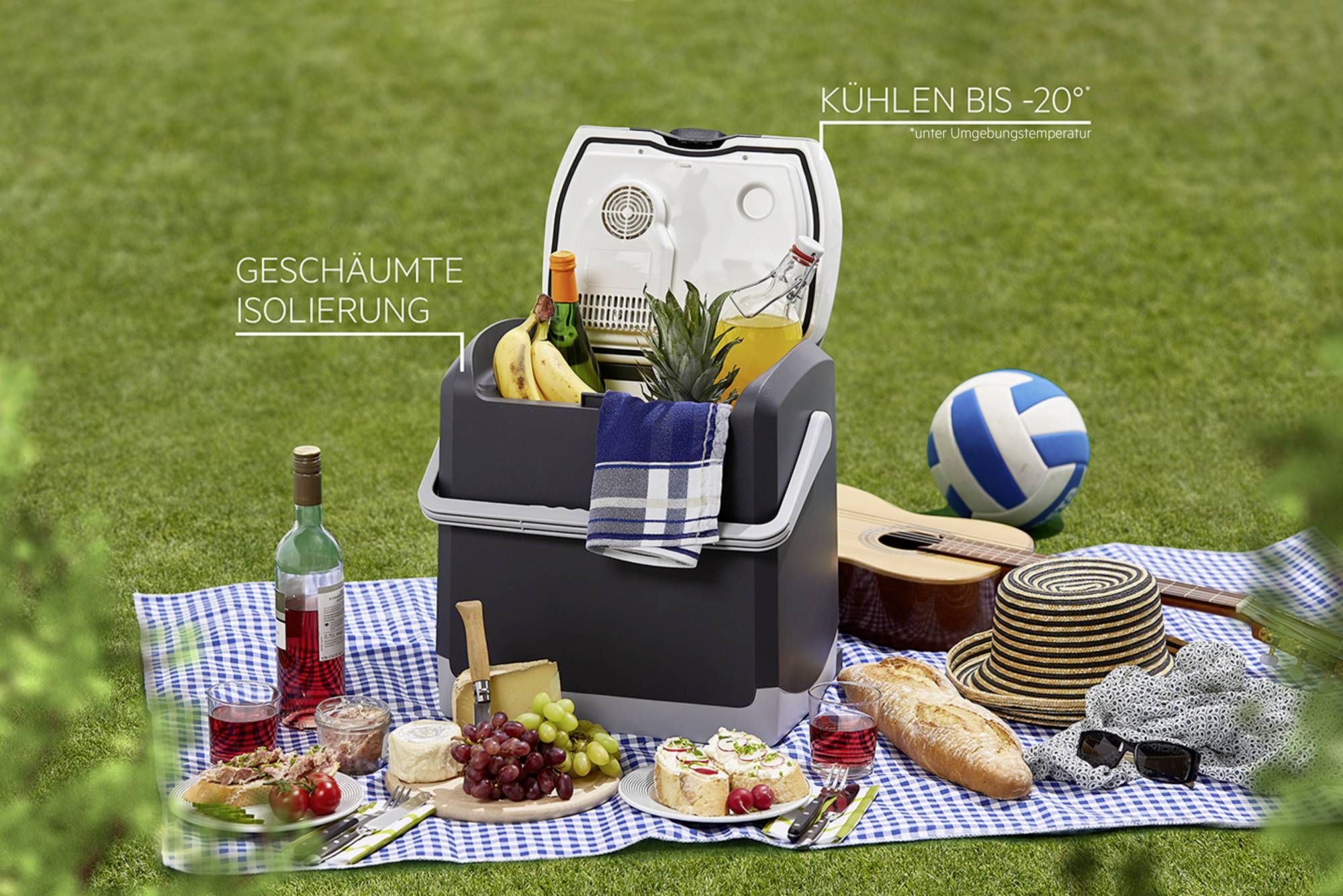 AEG KK20 Kühlbox EEK: D (A - G) Thermoelektrisch Schwarz, Grau 20 °C unter Umgebungstemperatur