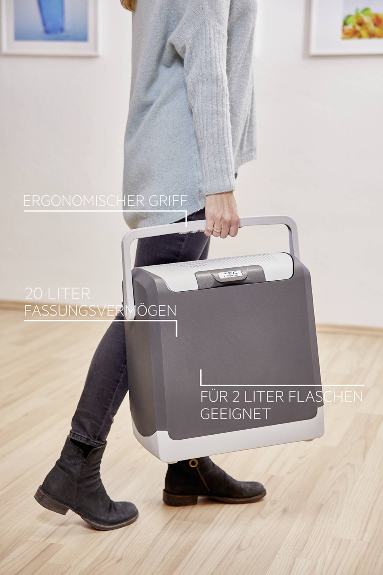 AEG KK20 Kühlbox EEK: D (A - G) Thermoelektrisch Schwarz, Grau 20 °C unter Umgebungstemperatur