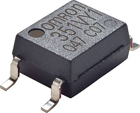 Ein elektronisches Bauteil mit der Aufschrift 'Omron 3511AY1 047 C07', das wahrscheinlich ein Relais oder ein Schalter ist.