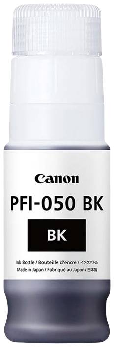 Tinte Flasche, Canon PFI-050 BK, Schwarz, hergestellt in Japan.
