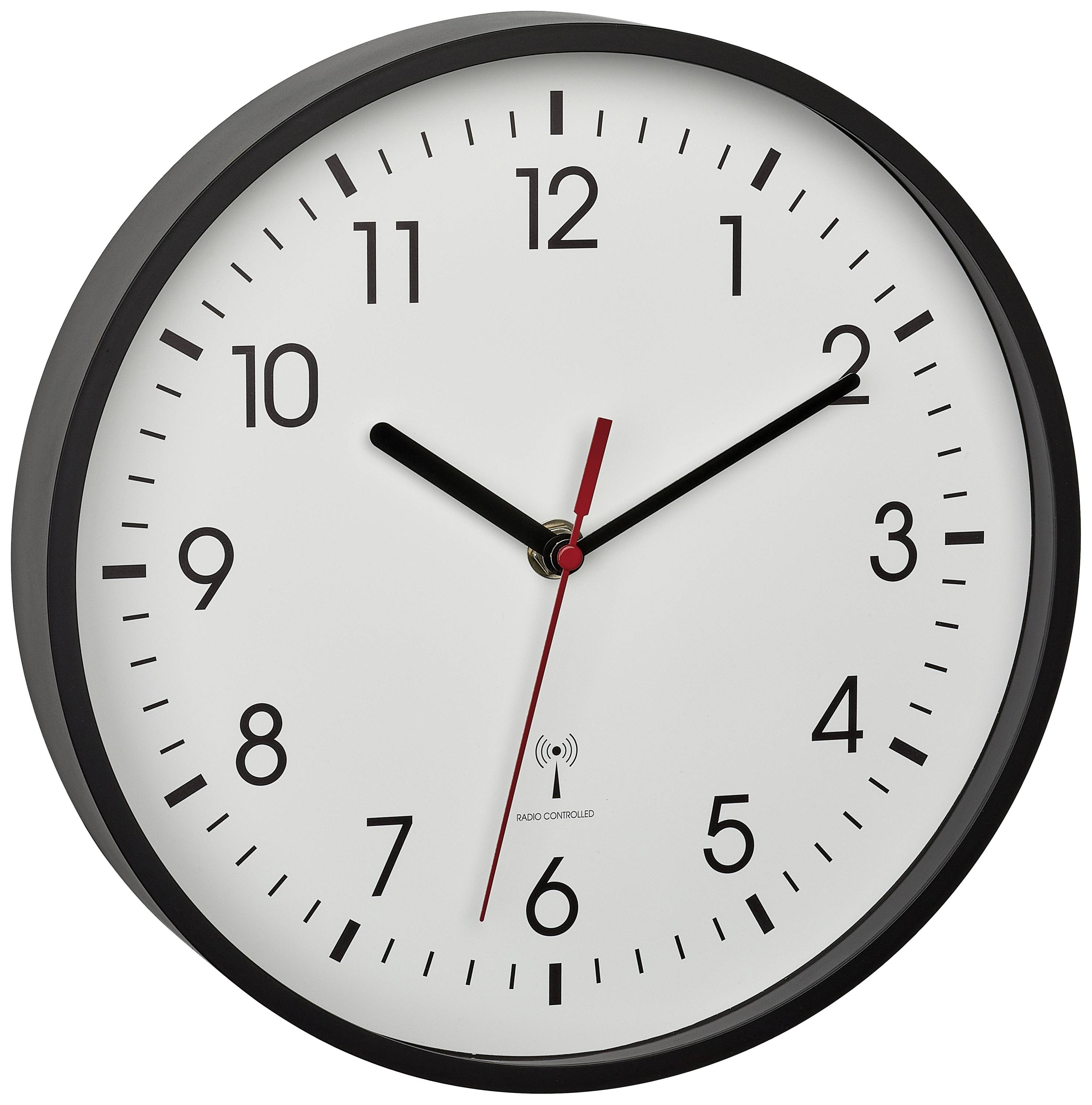 TFA Dostmann 60.3550.01 Funk Wanduhr 24.5cm x 4.2cm Schwarz