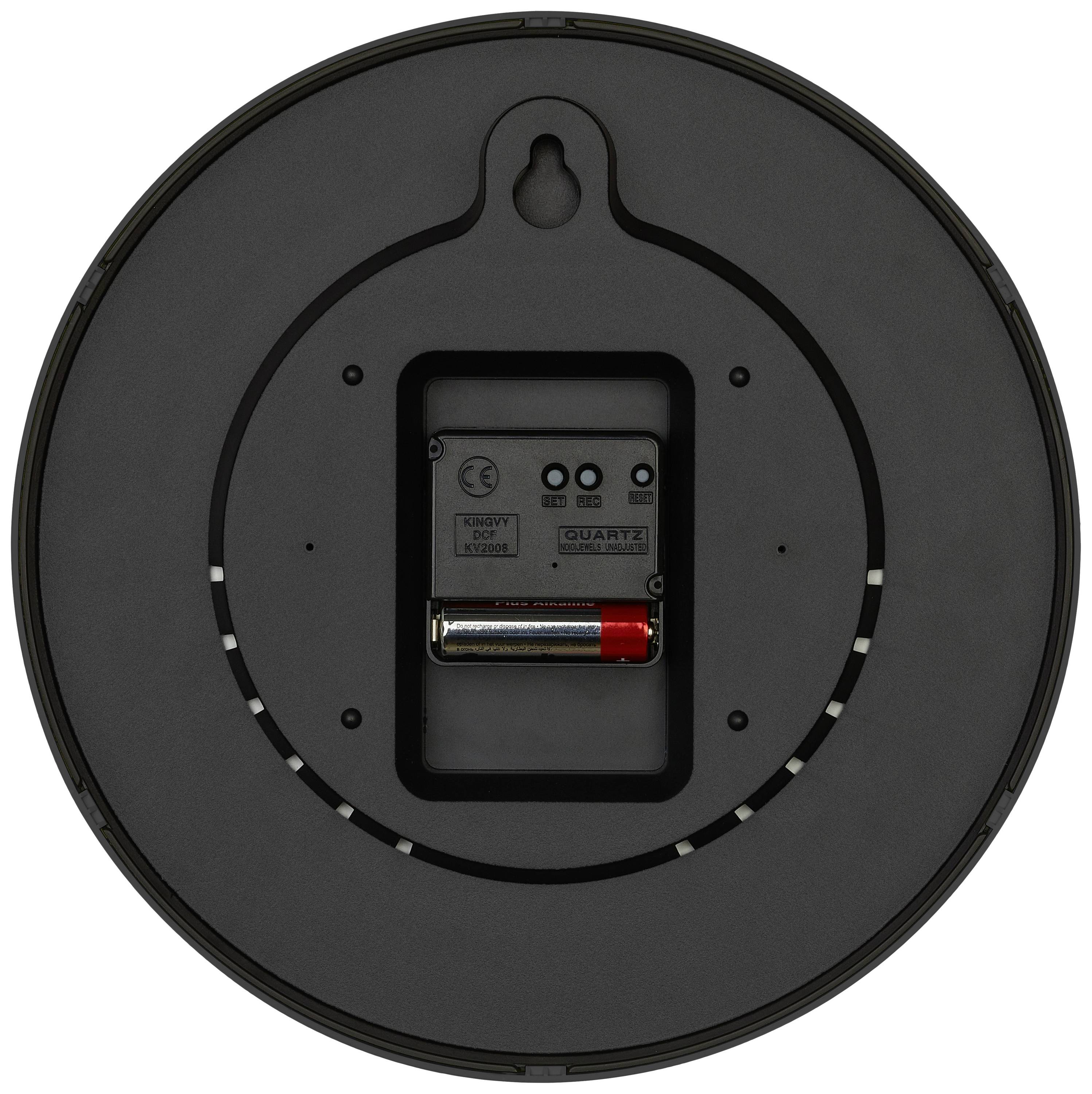 TFA Dostmann 60.3550.01 Funk Wanduhr 24.5cm x 4.2cm Schwarz