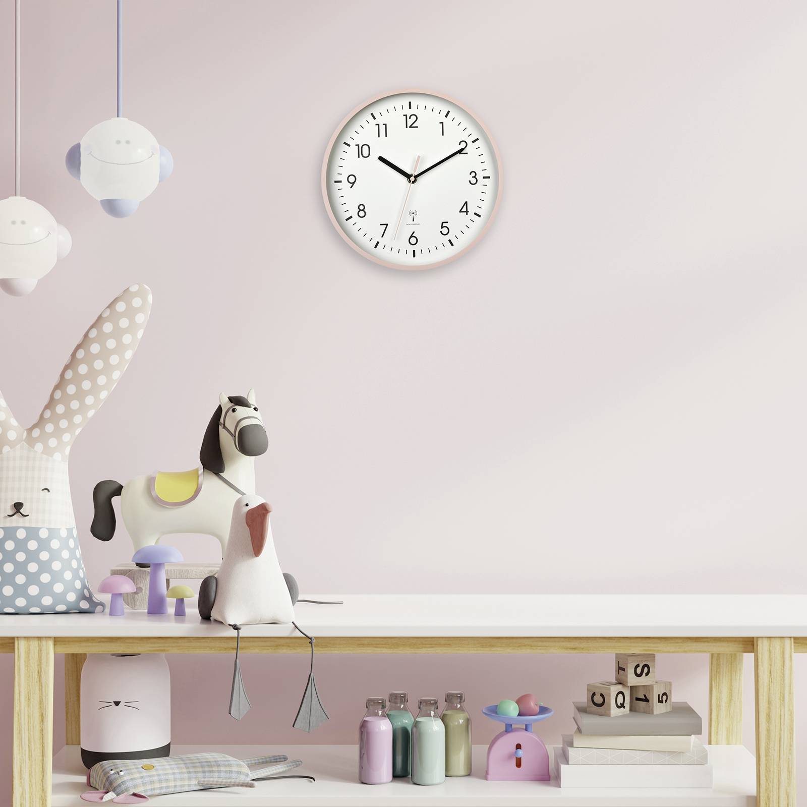 TFA Dostmann 60.3550.16 Funk Wanduhr 24.5cm x 4.2cm Rosa