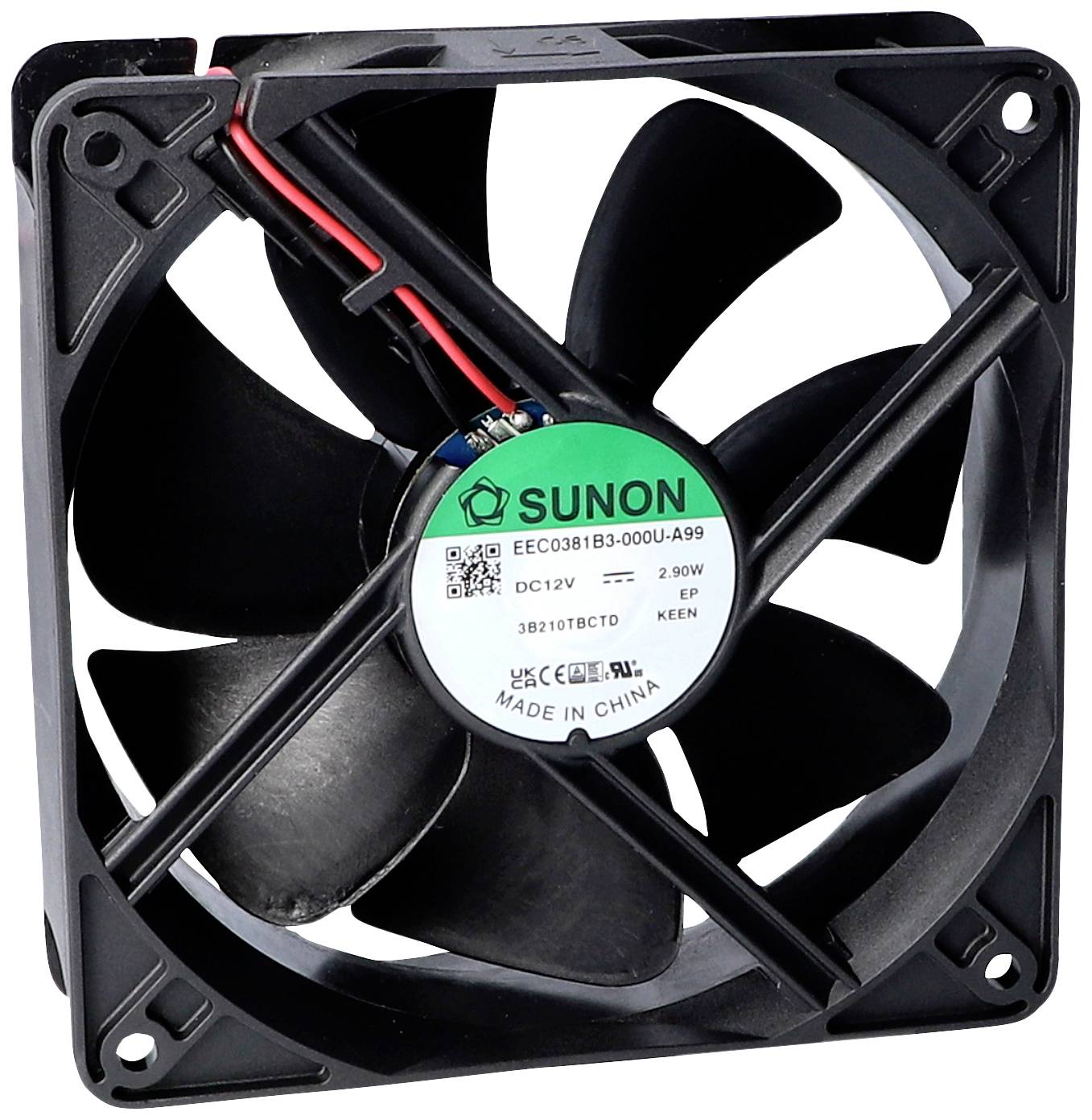 Sunon EEC0381B3-000U-A99 Axiallüfter 12 V/DC 157.96 m³/h (L x B x H) 38 x 120 x 120 mm
