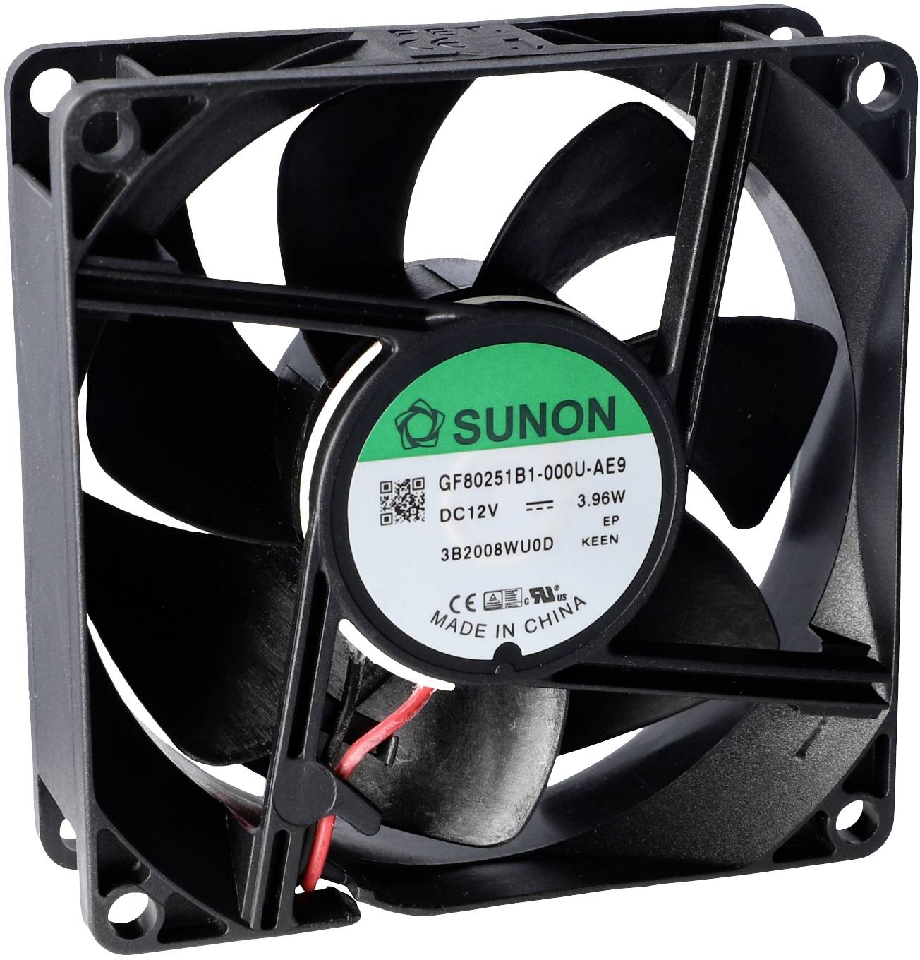 Sunon GF80251B2-000U-AE9 Axiallüfter 12 V/DC 96.82 m³/h (L x B x H) 25 x 80 x 80mm