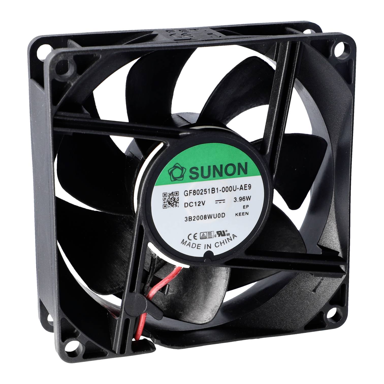 Sunon GF80251B3-000U-AE9 Axiallüfter 12 V/DC 90.02 m³/h (L x B x H) 25 x 80 x 80mm