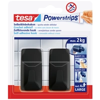 Tesa Black Hooks L Powerstrips Klebehaken Large Eckig (B x H) 20mm x 50mm Schwarz Inhalt: 2St. Tesa Black Hooks L Powerstrips Klebehaken Large Eckig (B x H) 20mm x 50mm Schwarz Inhalt: 2St.