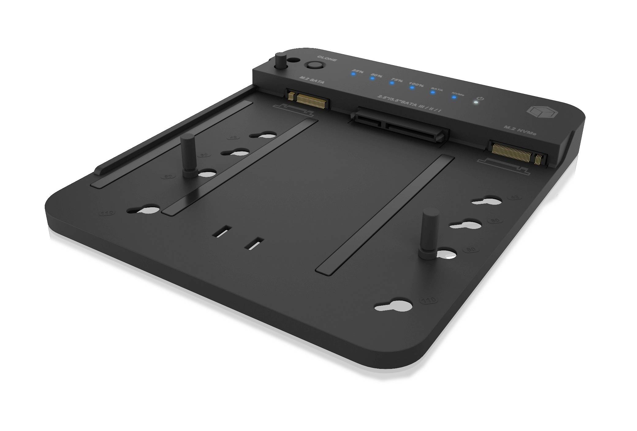 ICY BOX IB-2915MSCL-C31 USB-C® (USB 3.2 Gen 2) M.2 PCIe NVMe, M.2 SATA, SATA I, SATA II, SATA III Festplatten-Kopierstation 2.5 Zoll, 3.5 Zoll mit