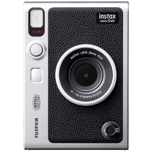 Fujifilm Instax Mini EVO EX D USB-C Sofortbildkamera Schwarz Bluetooth, Integrierter Akku, mit eing