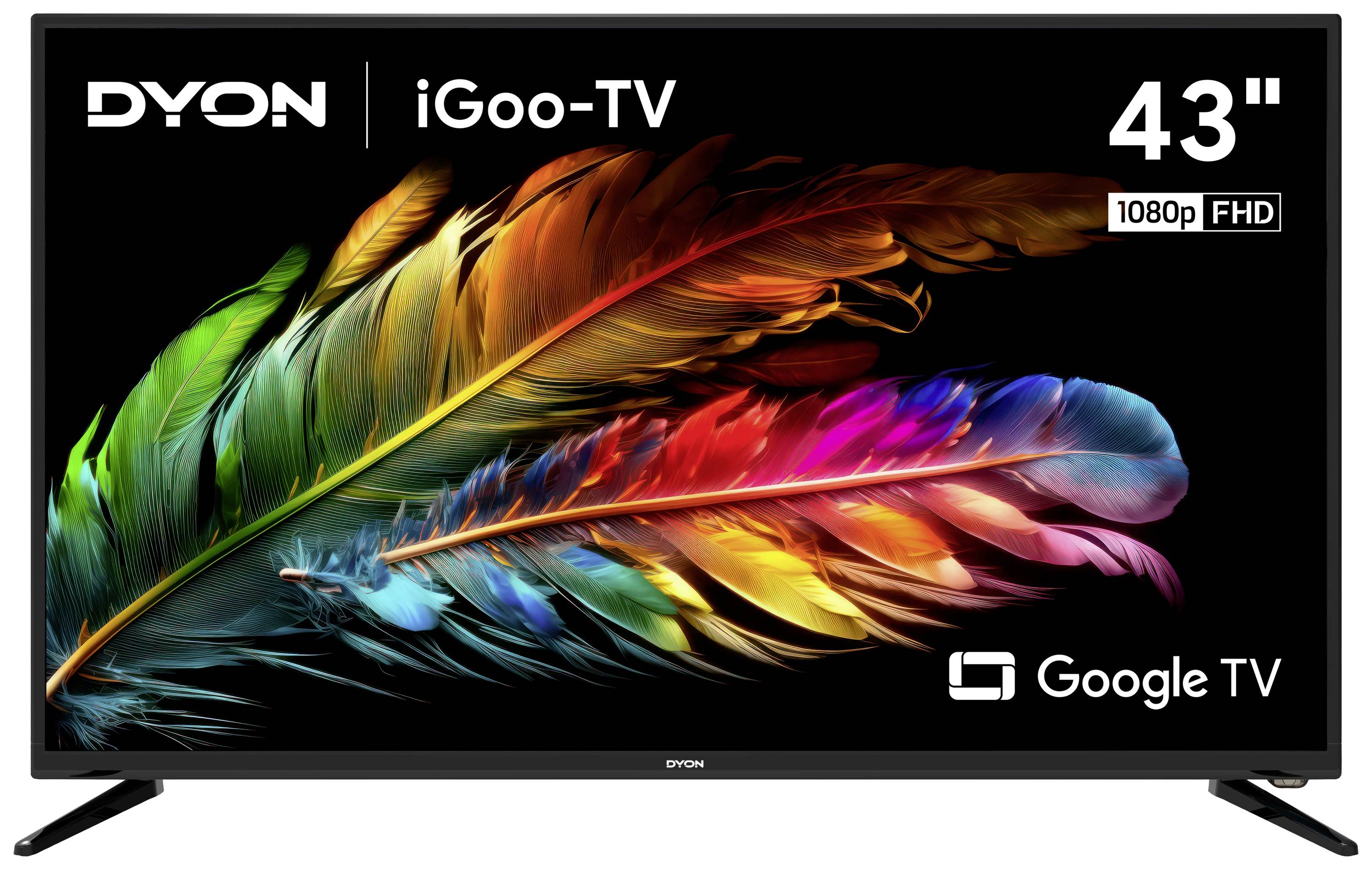 Dyon iGoo-TV 43F LED-TV 109.2cm 43 Zoll EEK F (A - G) CI+, DVB-C, DVB-S2, DVB-T2, Full HD, Smart TV, WLAN Schwarz