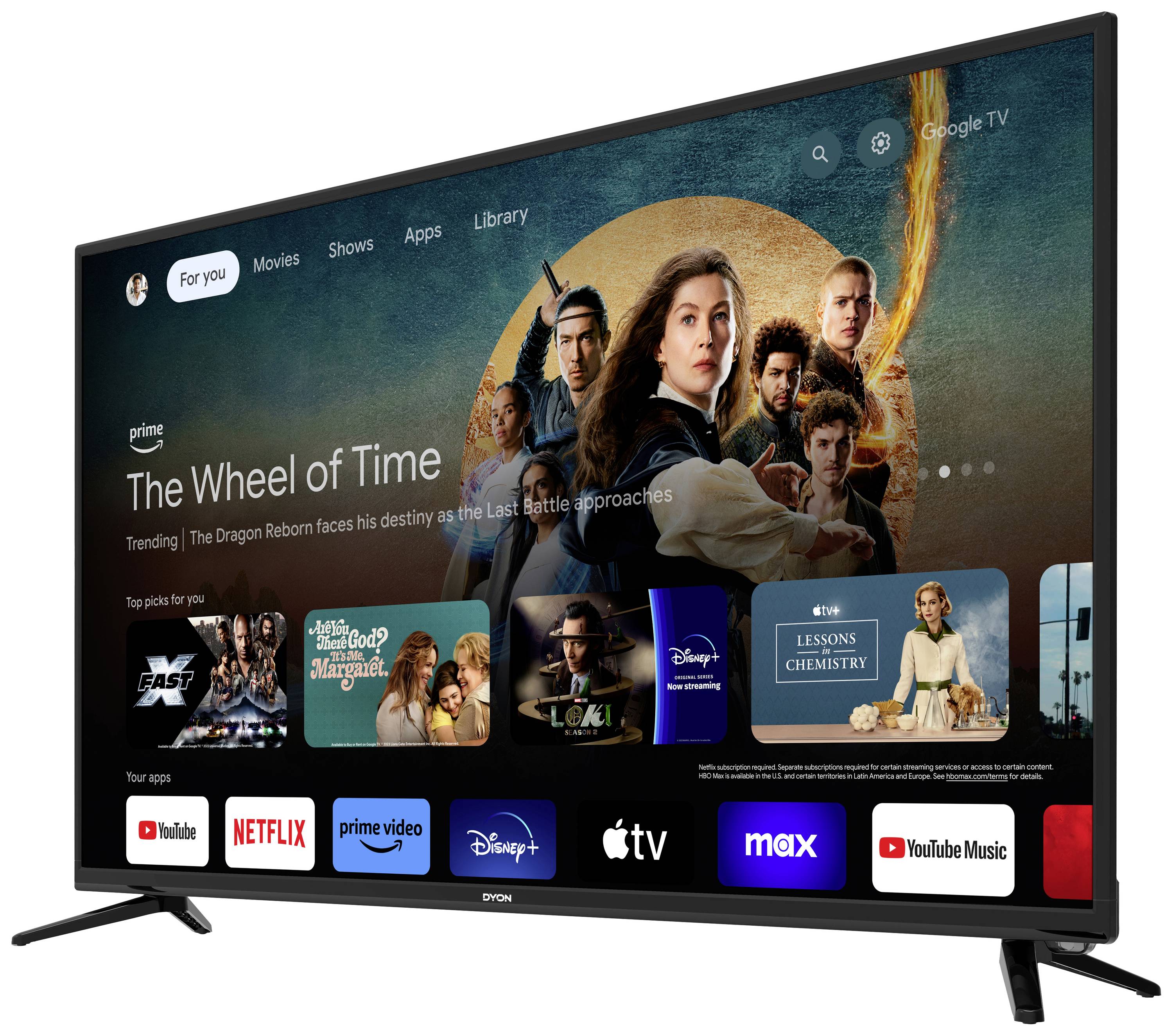 Dyon iGoo-TV 43F LED-TV 109.2cm 43 Zoll EEK F (A - G) CI+, DVB-C, DVB-S2, DVB-T2, Full HD, Smart TV, WLAN Schwarz