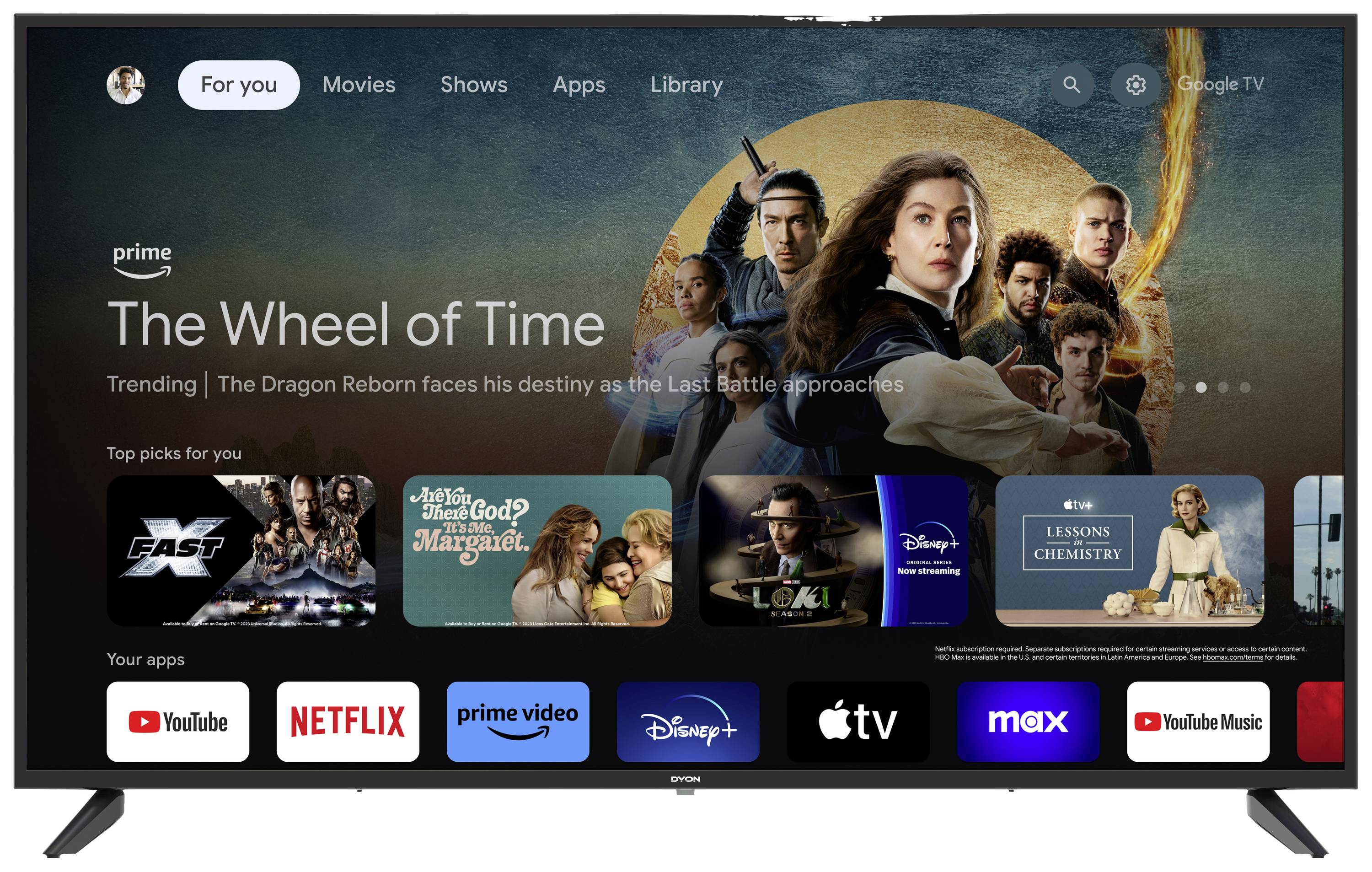 Dyon iGoo-TV 50U LED-TV 127cm 50 Zoll EEK F (A - G) CI+, DVB-C, DVB-S2, DVB-T2, Smart TV, UHD, WLAN Schwarz