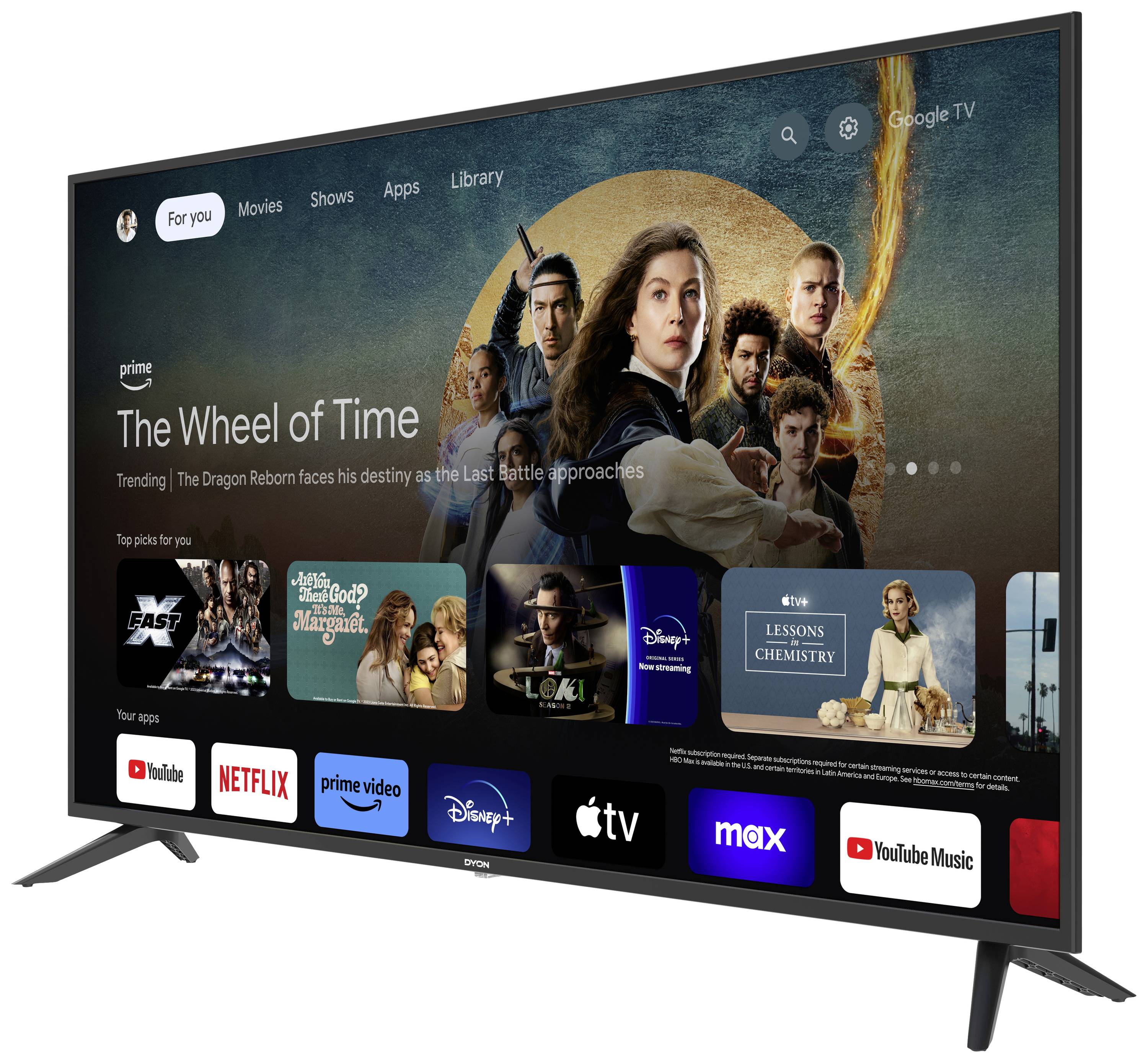 Dyon iGoo-TV 50U LED-TV 127cm 50 Zoll EEK F (A - G) CI+, DVB-C, DVB-S2, DVB-T2, Smart TV, UHD, WLAN Schwarz