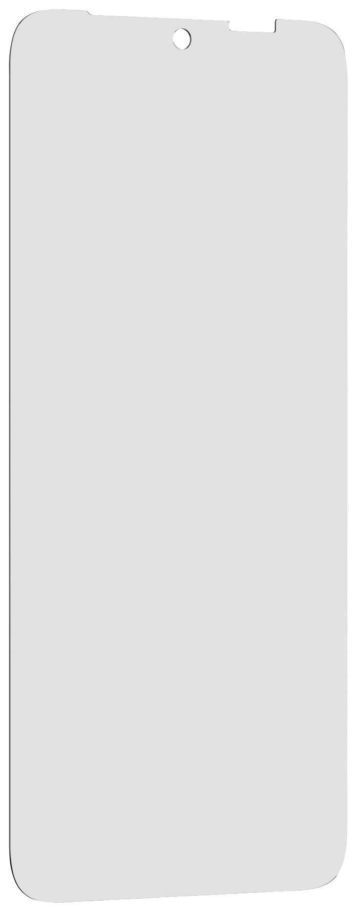 Displayschutzfolie für Smartphone, rechteckig, mit Kameraaussparung oben.