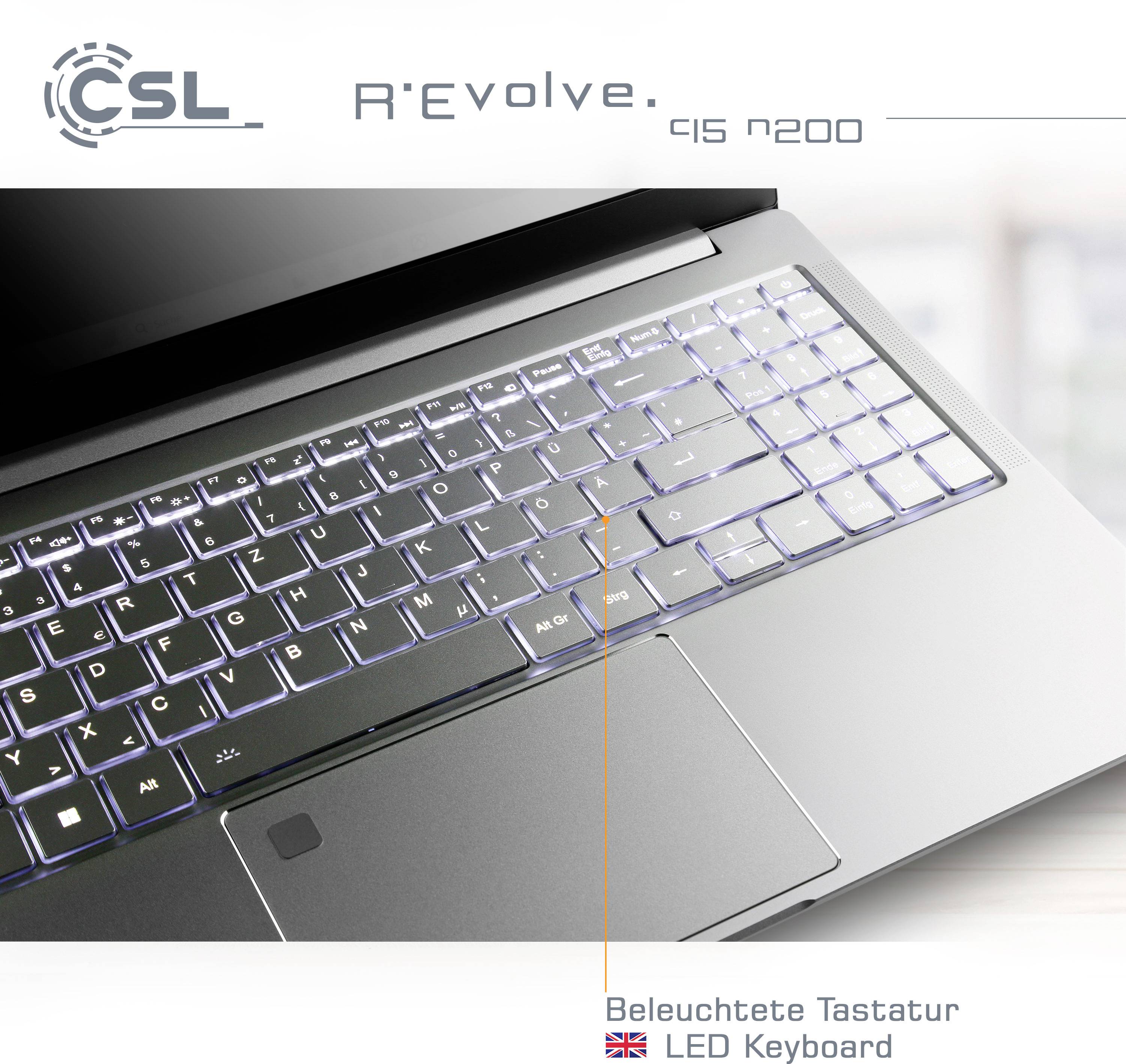 CSL Computer Notebook R'Evolve C15 v3 39.6 cm (15.6 Zoll) Full HD Intel® N N200 16 GB RAM 1 TB SSD