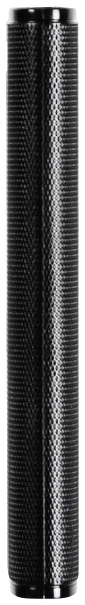 Länglicher schwarzer Zylinder mit geriffelter Textur, vermutlich ein Griff oder Werkzeugteil.