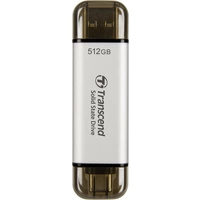 Transcend ESD310S 512GB Externe SSD USB-A (USB 3.2 Gen 2), USB-C® Silber TS512GESD310S Transcend ESD310S 512GB Externe SSD USB-A (USB 3.2 Gen 2), USB-C® Silber TS512GESD310S
