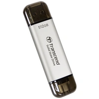 Transcend ESD310S 512GB Externe SSD USB-A (USB 3.2 Gen 2), USB-C® Silber TS512GESD310S Transcend ESD310S 512GB Externe SSD USB-A (USB 3.2 Gen 2), USB-C® Silber TS512GESD310S