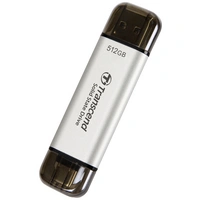 Transcend ESD310S 512GB Externe SSD USB-A (USB 3.2 Gen 2), USB-C® Silber TS512GESD310S Transcend ESD310S 512GB Externe SSD USB-A (USB 3.2 Gen 2), USB-C® Silber TS512GESD310S