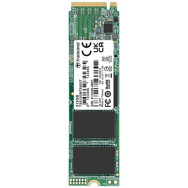Transcend MTE652T 512 GB Interne M.2 PCIe NVMe SSD 2280 PCIe NVMe 3.0 x4 Industrial TS512GMTE652T