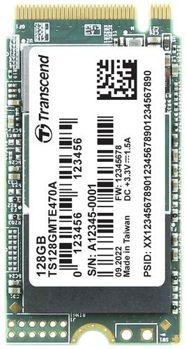 Transcend MTE470A 128GB Interne M.2 PCIe NVMe SSD 2242 PCIe NVMe 3.0 x4 Retail TS128GMTE470A