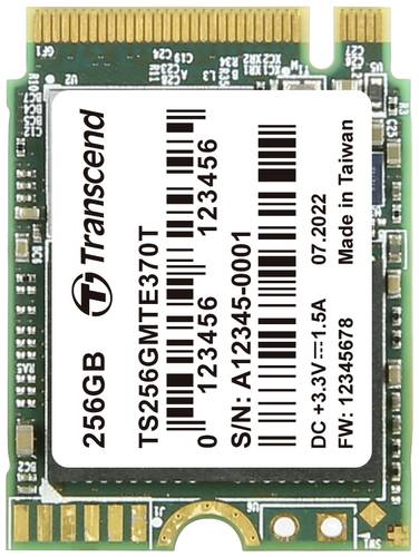 Transcend MTE370T 256GB Interne M.2 PCIe NVMe SSD 2230 PCIe NVMe 3.0 x4 Retail TS256GMTE370T