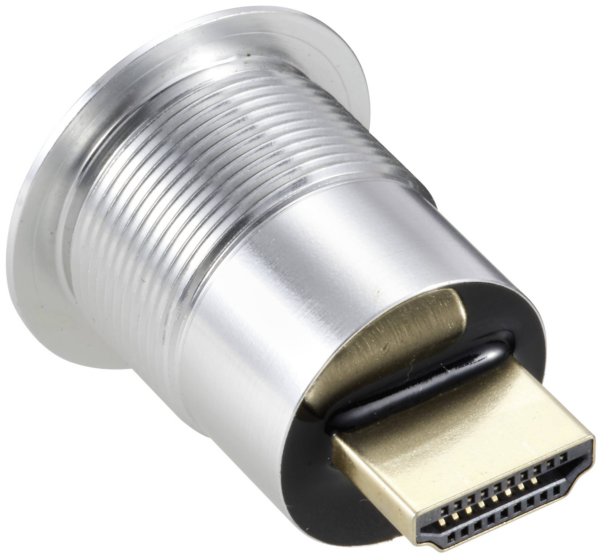 TRU COMPONENTS TC-11980448 HDMI Panel-Adapter Buchse HDMI-Buchse - HDMI-Stecker Silber Polzahl: 1 Inhalt: 1St.