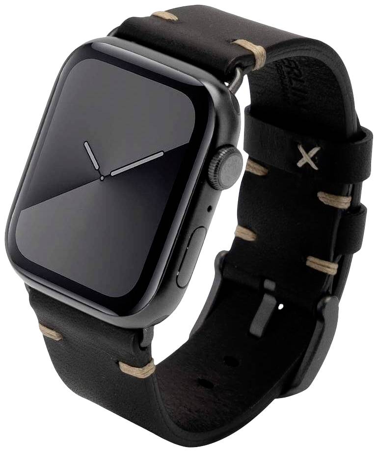 JT Berlin Watchband Alex II Vintage Armband 42 mm, 44 mm, 45 mm, 46mm M Schwarz, Space Grau Watch Series 1, Watch Series 2, Watch