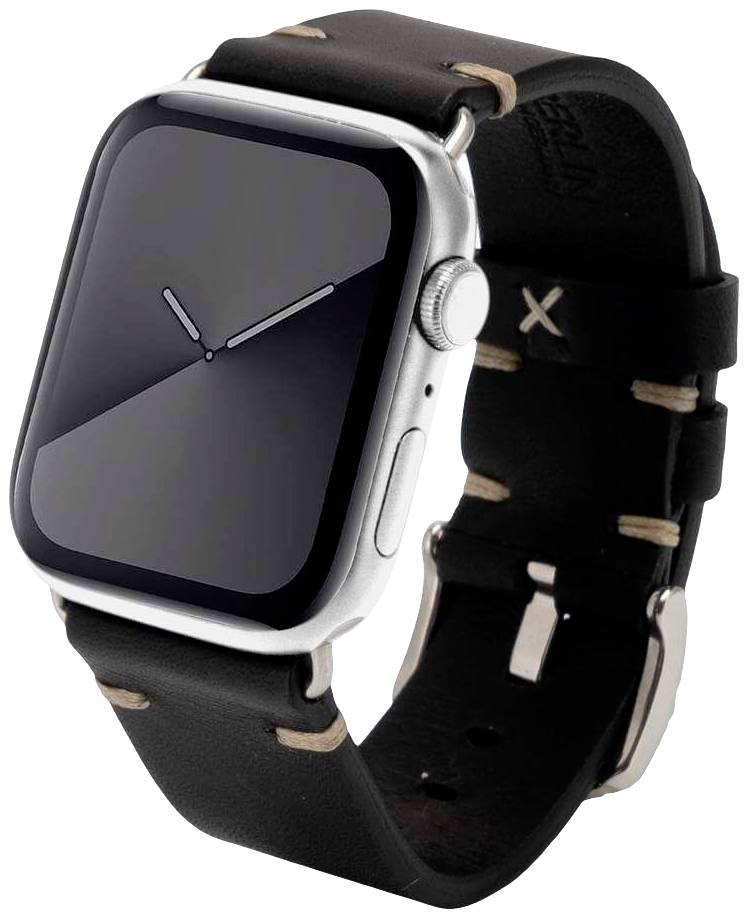 JT Berlin Watchband Alex II Vintage Armband 42 mm, 44 mm, 45 mm, 46mm M Schwarz, Edelstahl Watch Series 1, Watch Series 2, Watch