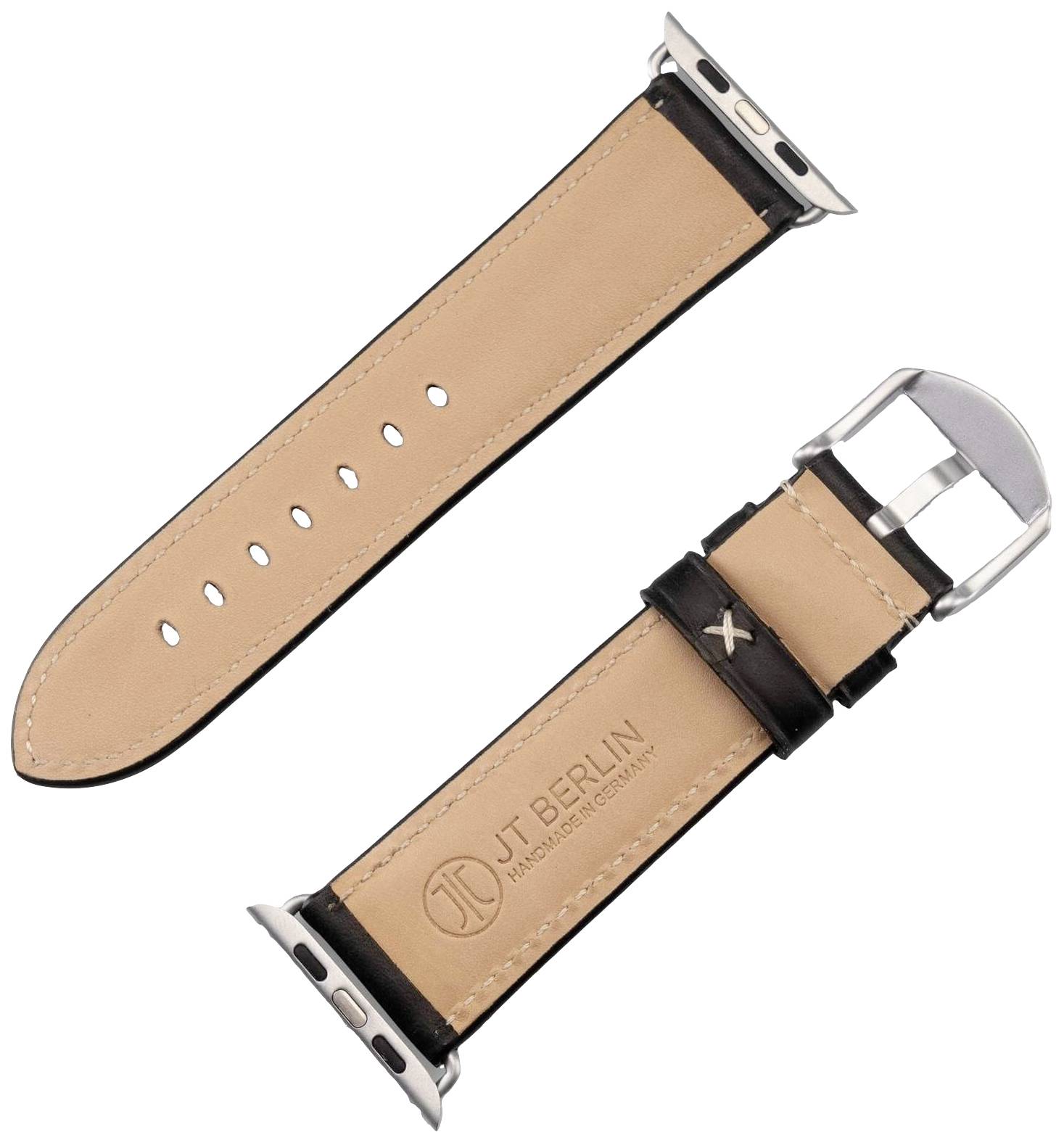 JT Berlin Watchband Charlie Armband 42 mm, 44 mm, 45 mm, 49mm M Schwarz, Silber Watch Series 1, Watch Series 2, Watch Series