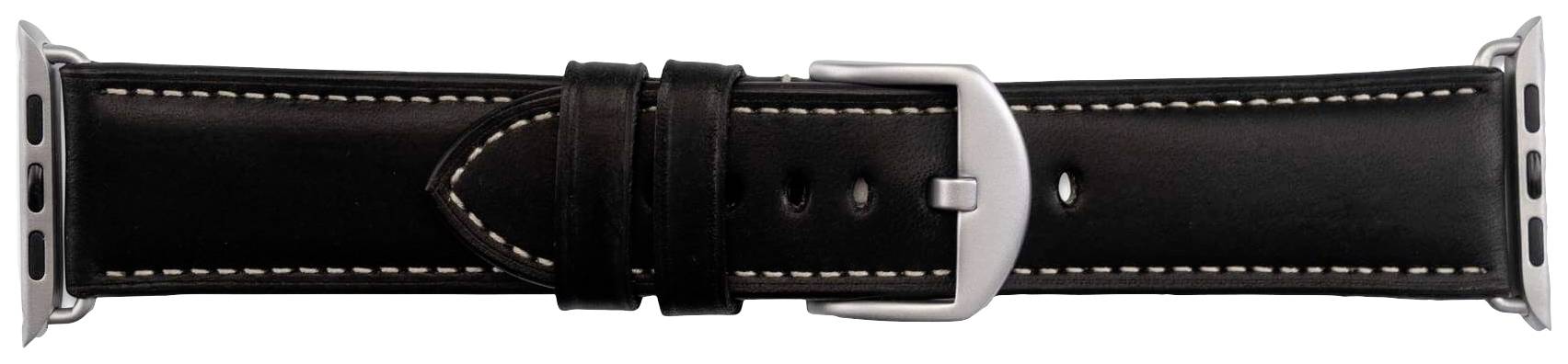 JT Berlin Watchband Charlie Armband 42 mm, 44 mm, 45 mm, 49mm M Schwarz, Silber Watch Series 1, Watch Series 2, Watch Series