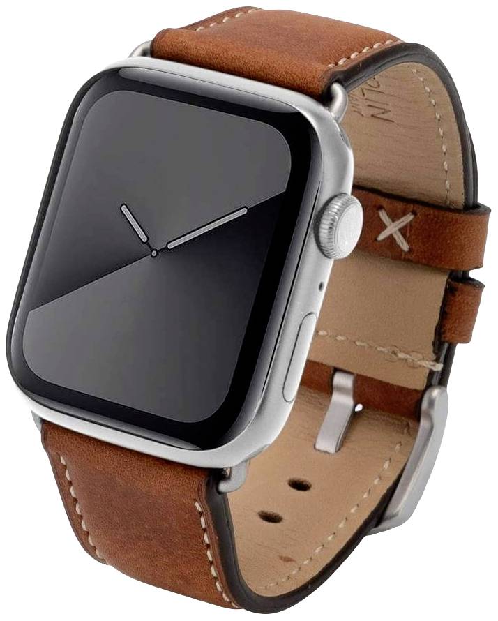 JT Berlin Watchband Charlie Armband 42 mm, 44 mm, 45 mm, 49mm M Braun, Silber Watch Series 1, Watch Series 2, Watch Series