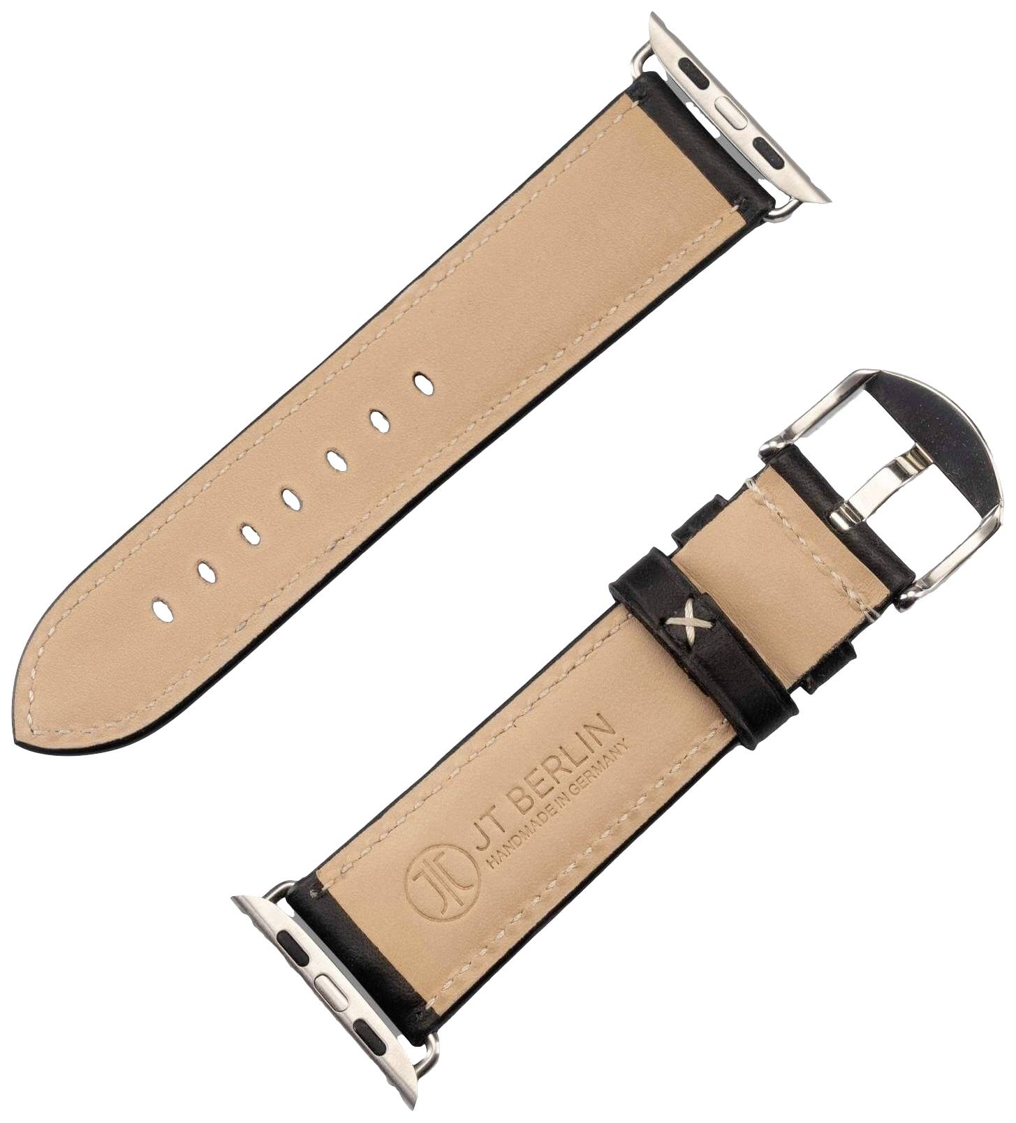 JT Berlin Watchband Charlie Armband 42 mm, 44 mm, 45 mm, 49mm M Schwarz, Edelstahl Watch Series 1, Watch Series 2, Watch Series