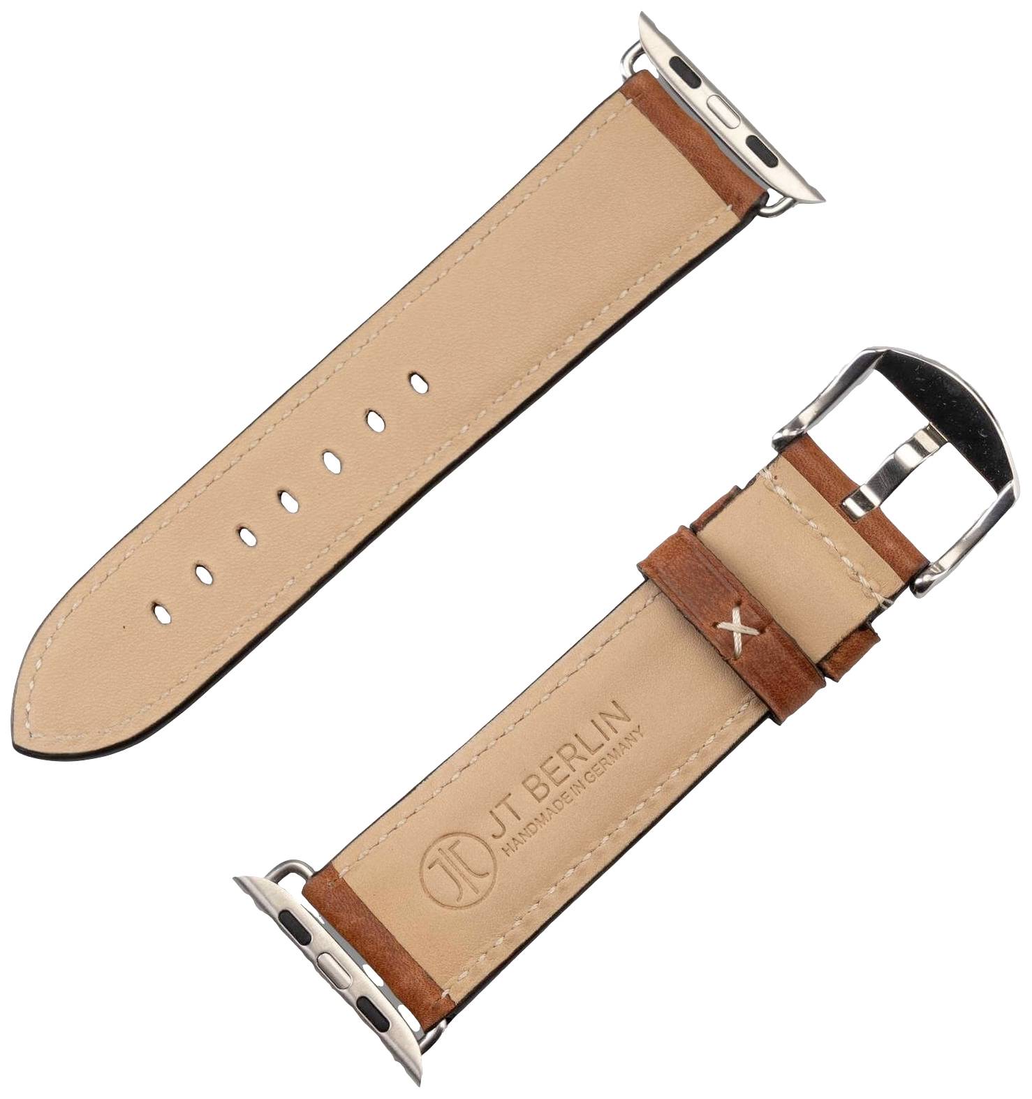 JT Berlin Watchband Charlie Armband 42 mm, 44 mm, 45 mm, 49mm M Braun, Edelstahl Watch Series 1, Watch Series 2, Watch Series