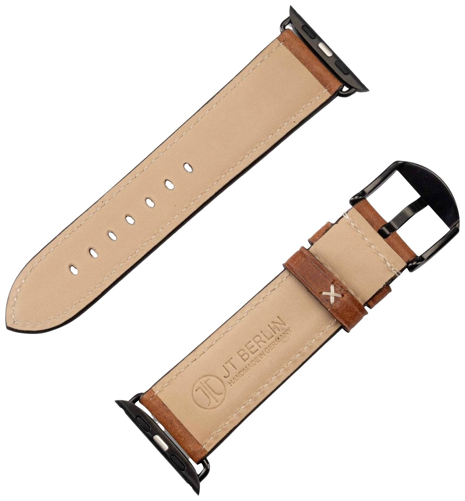 JT Berlin Watchband Charlie Armband 42 mm, 44 mm, 45 mm, 49mm M Braun, Schwarz Watch Series 1, Watch Series 2, Watch Series