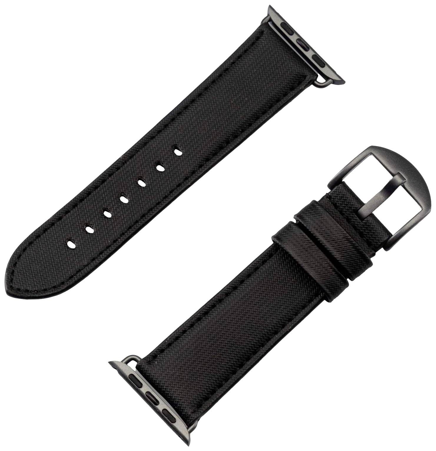 JT Berlin Watchband Wannsee Armband 42 mm, 44 mm, 45 mm, 49mm M Schwarz, Space Grau Watch Series 1, Watch Series 2, Watch Series
