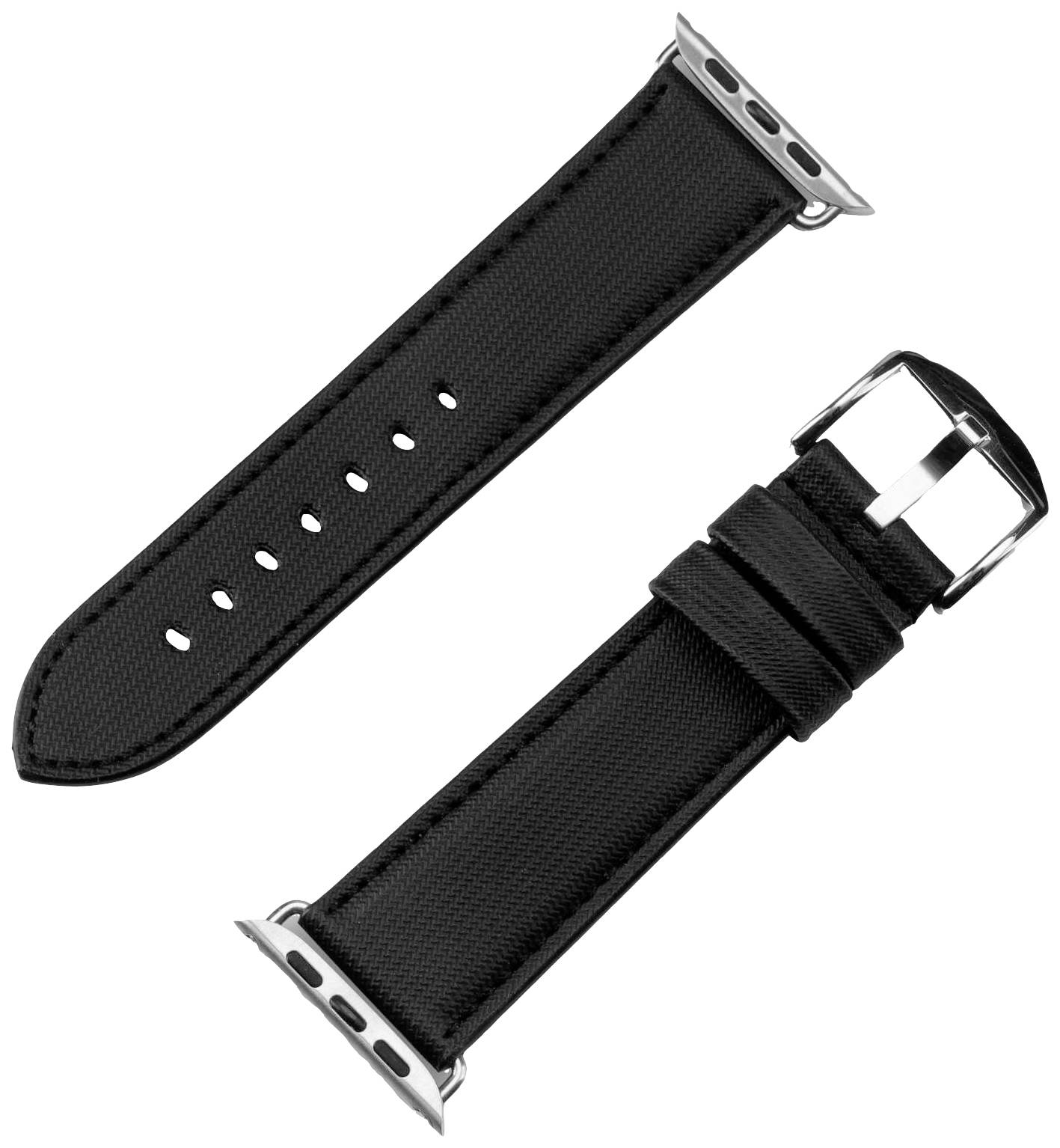 JT Berlin Watchband Wannsee Armband 42 mm, 44 mm, 45 mm, 49mm M Schwarz, Edelstahl Watch Series 1, Watch Series 2, Watch Series