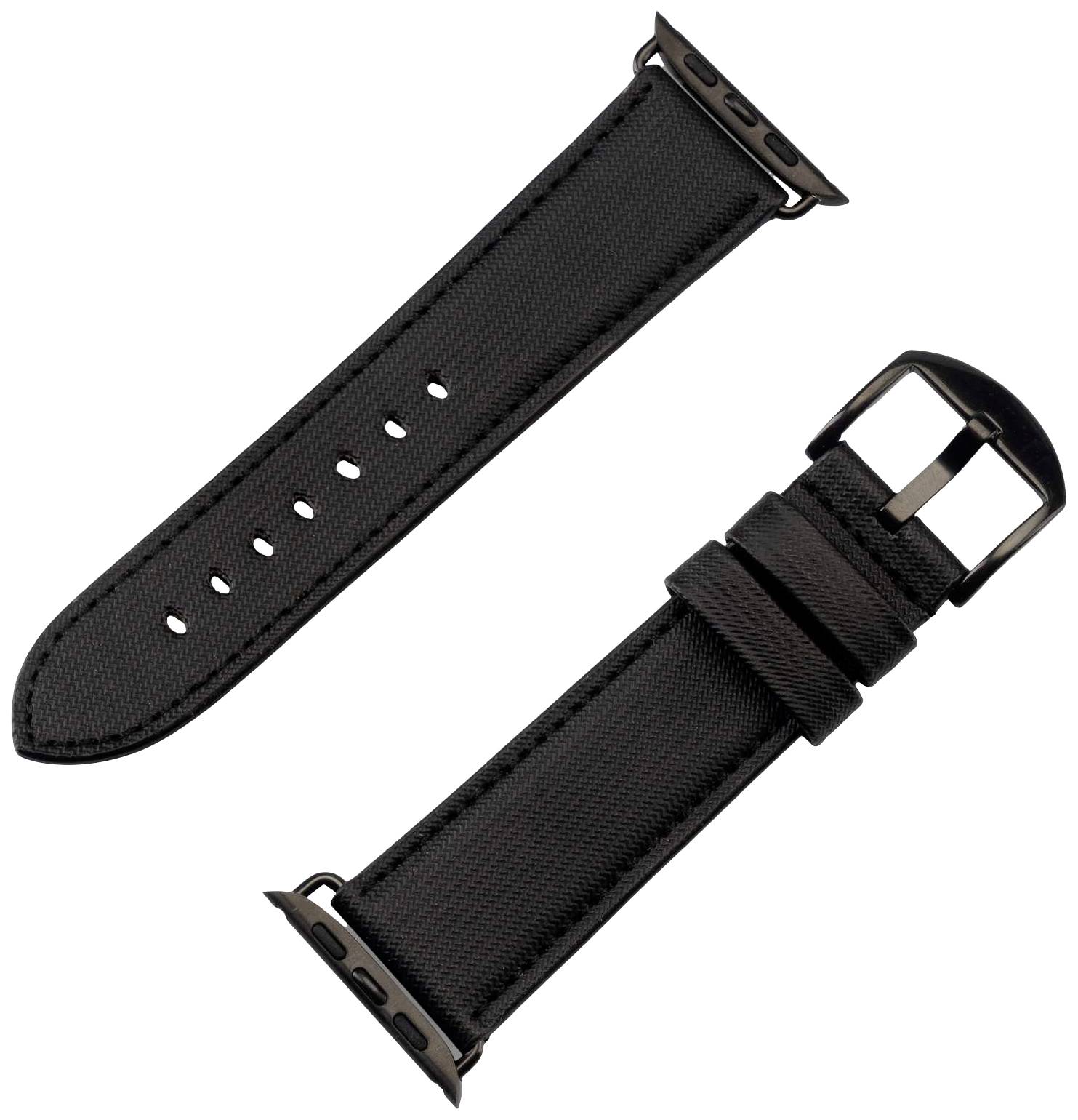JT Berlin Watchband Wannsee Armband 42 mm, 44 mm, 45 mm, 49mm M Schwarz Watch Series 1, Watch Series 2, Watch Series 3, Watch