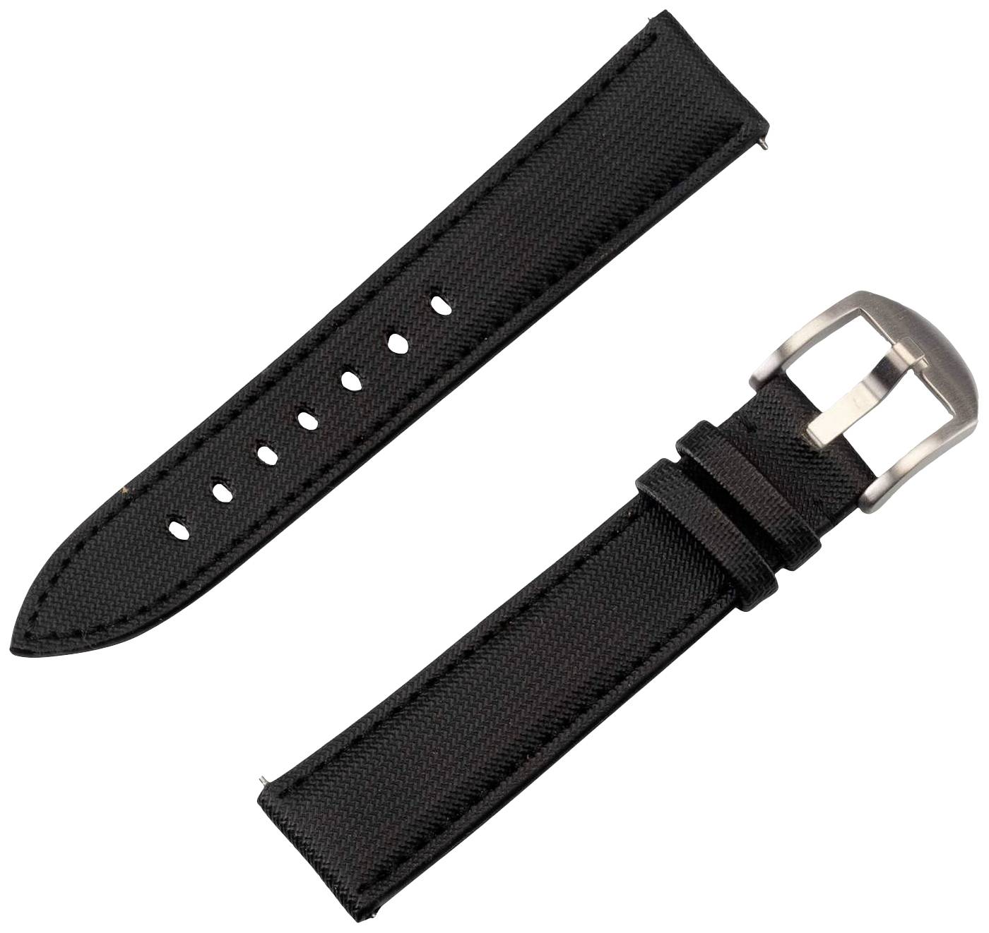 JT Berlin Watchband Wannsee Armband 44 mm, 40 mm, 47 mm, 43 mm, 45 mm, 46 mm, 42 mm, 41mm M Schwarz, Edelstahl