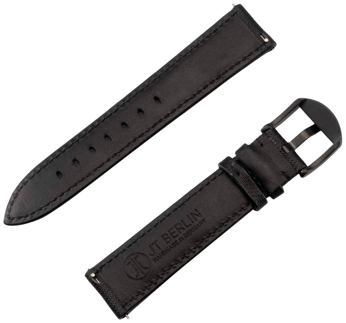 JT Berlin Watchband Wannsee Armband 44 mm, 40 mm, 47 mm, 43 mm, 45 mm, 46 mm, 42 mm, 41mm M Schwarz