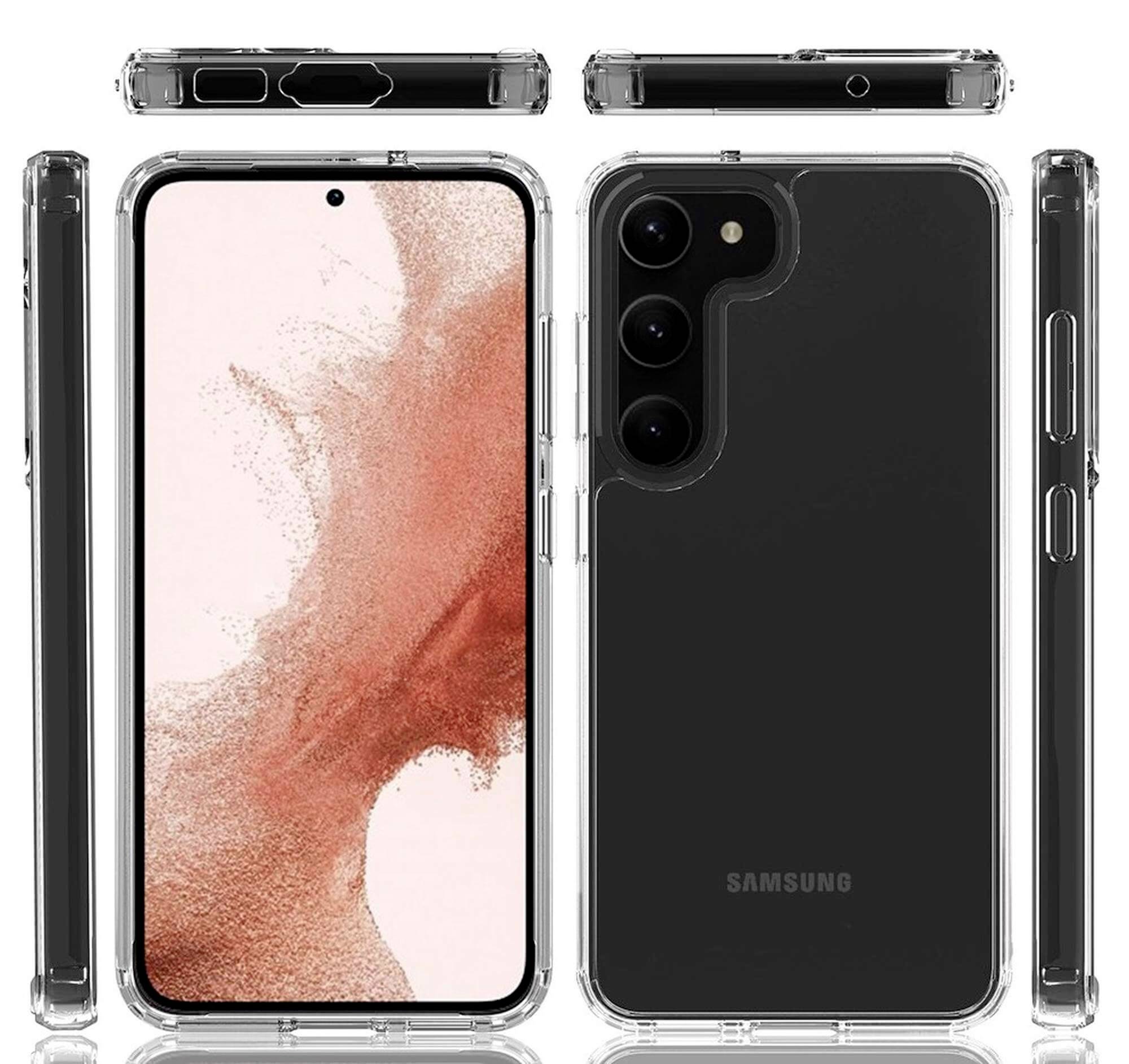 JT Berlin Pankow Clear Backcover Samsung Galaxy S23+ Transparent Stoßfest, Induktives Laden