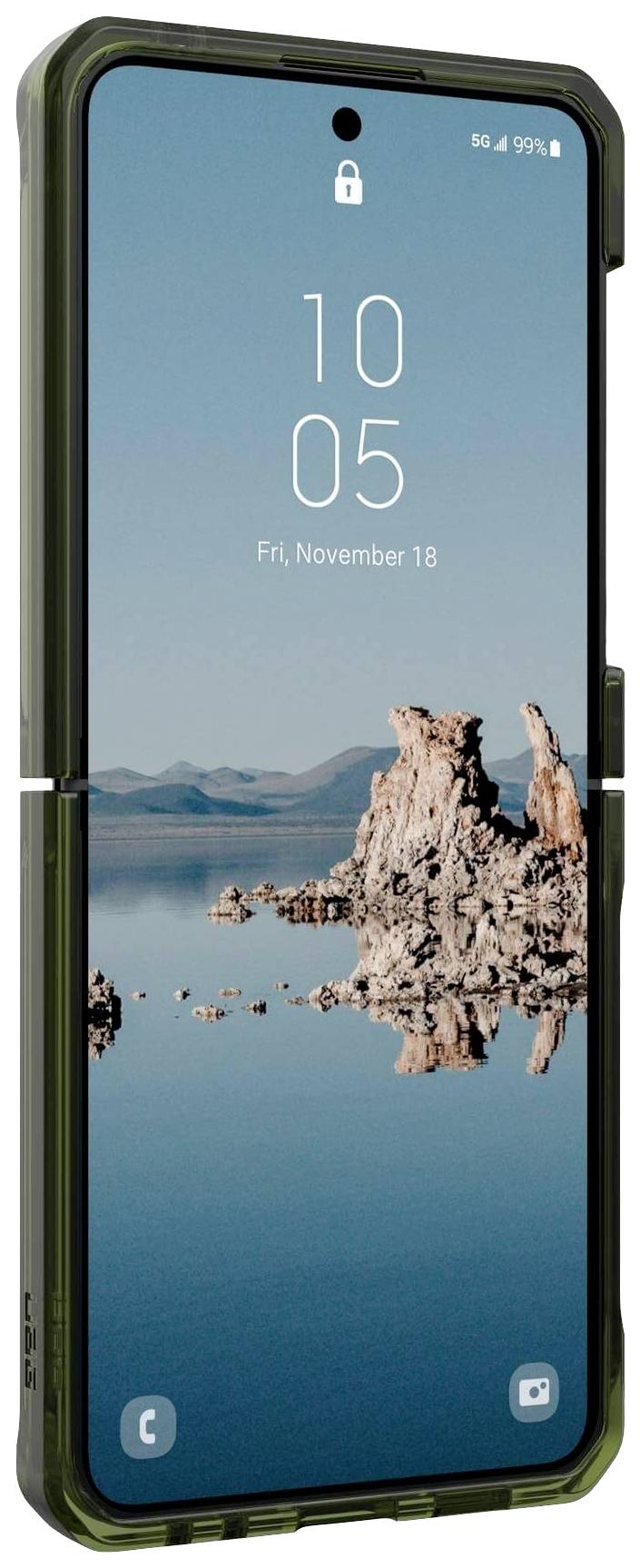 Urban Armor Gear Plyo Pro Case Backcover Samsung Galaxy Z Flip5 Olive-Grün, Space Grau MagSafe kompatibel, Stoßfest 21421411723A
