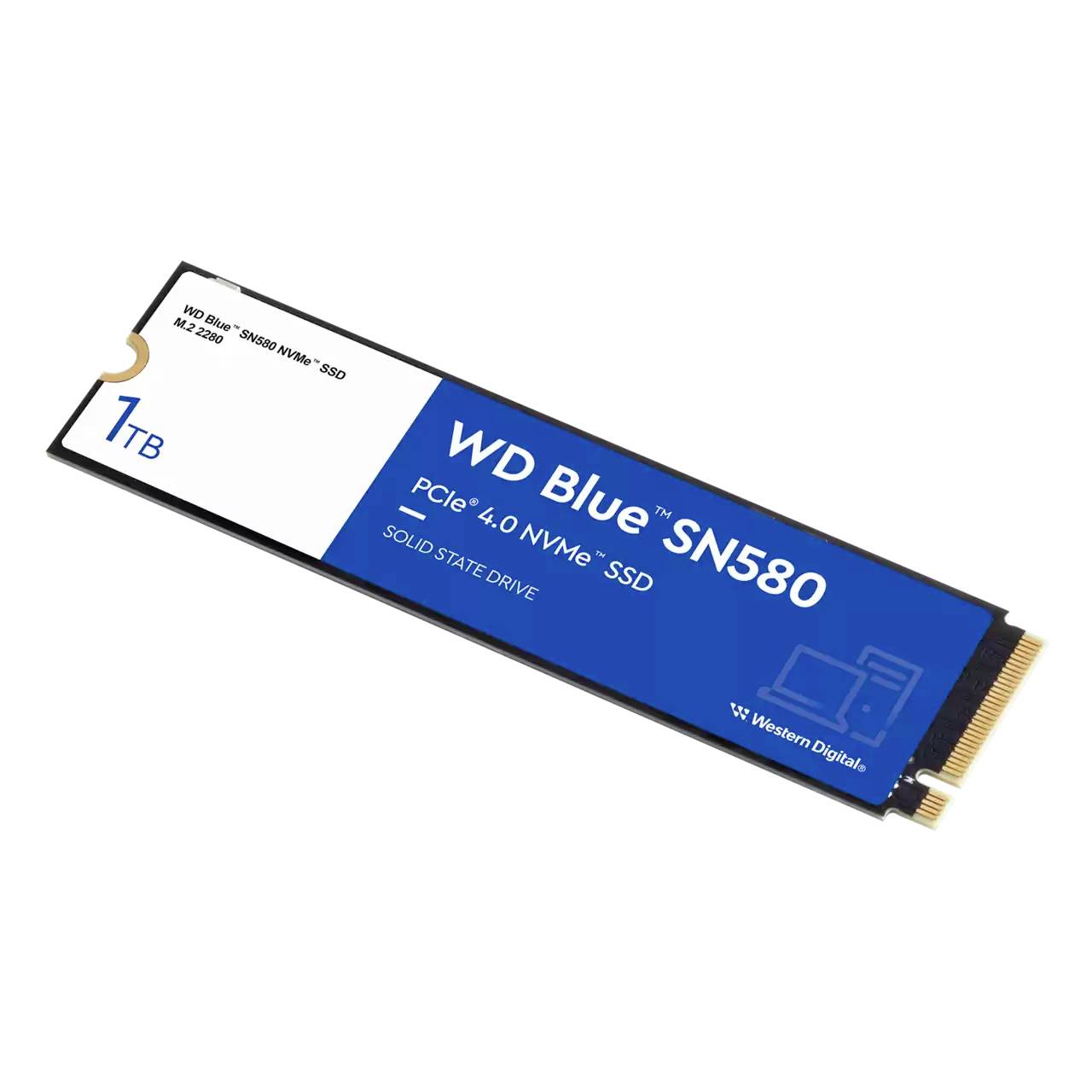 Western Digital Blue™ SN580 1TB Interne M.2 PCIe NVMe SSD 2280 PCIe NVMe 4.0 x4 Retail WDS100T3B0E