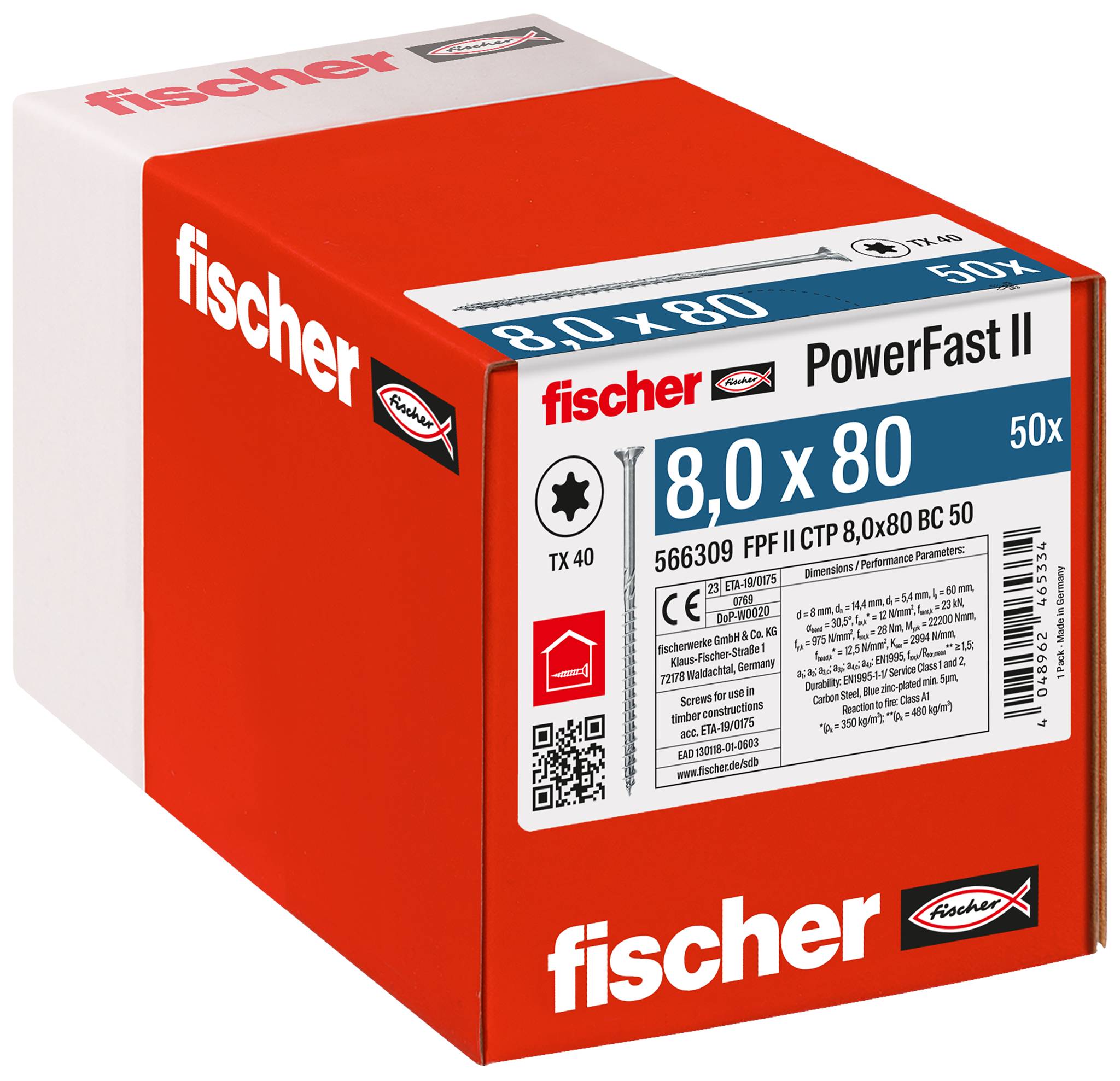 Ein silberner Holzschraube mit Senkkopf und Torx-Antrieb, geeignet für Holzkonstruktionen.